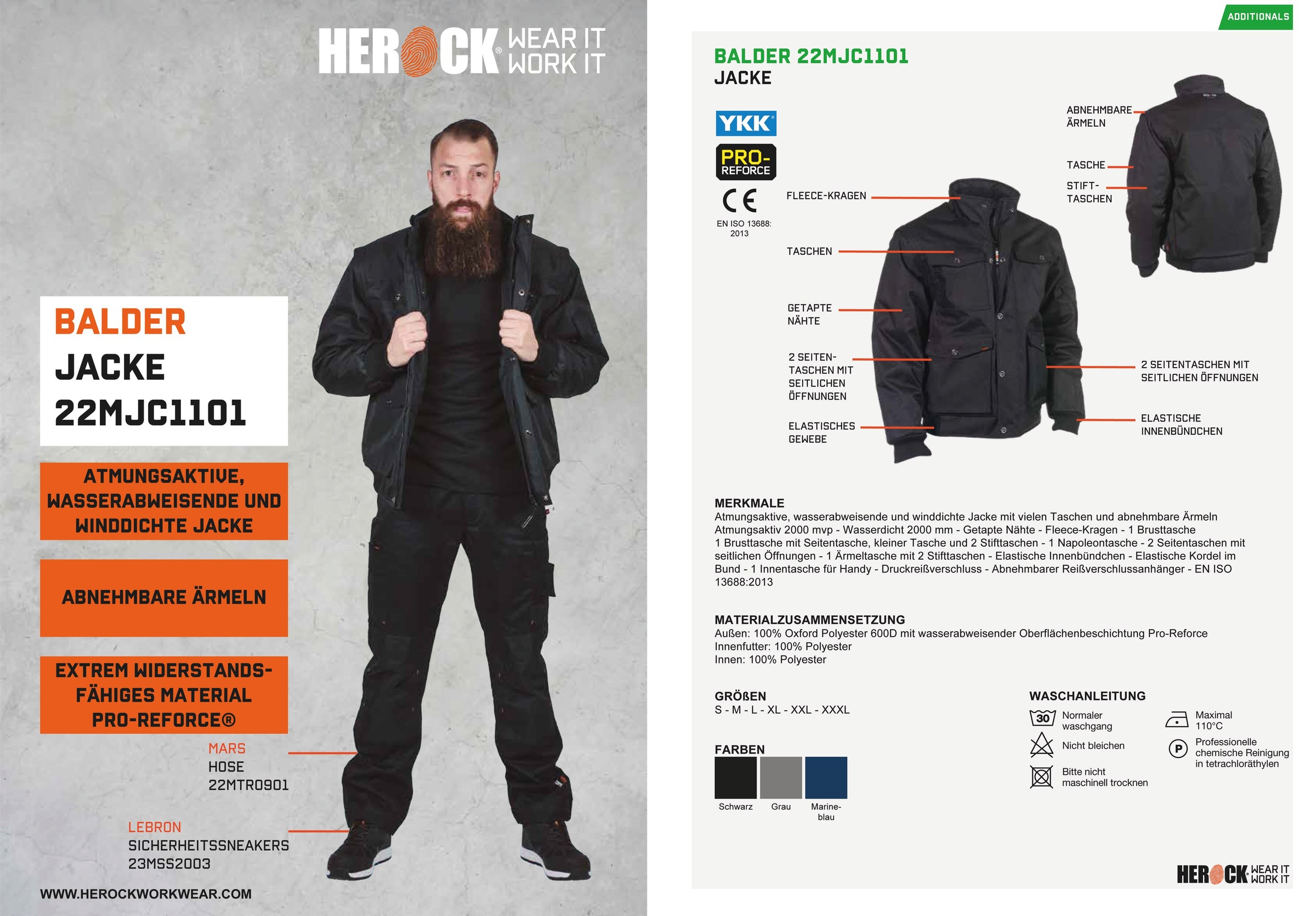 Herock Arbeitsjacke »Balder Jacke online winddichte wasserabweisende BAUR & mit vielen kaufen Jacke«, | Atmungsaktive, Taschen