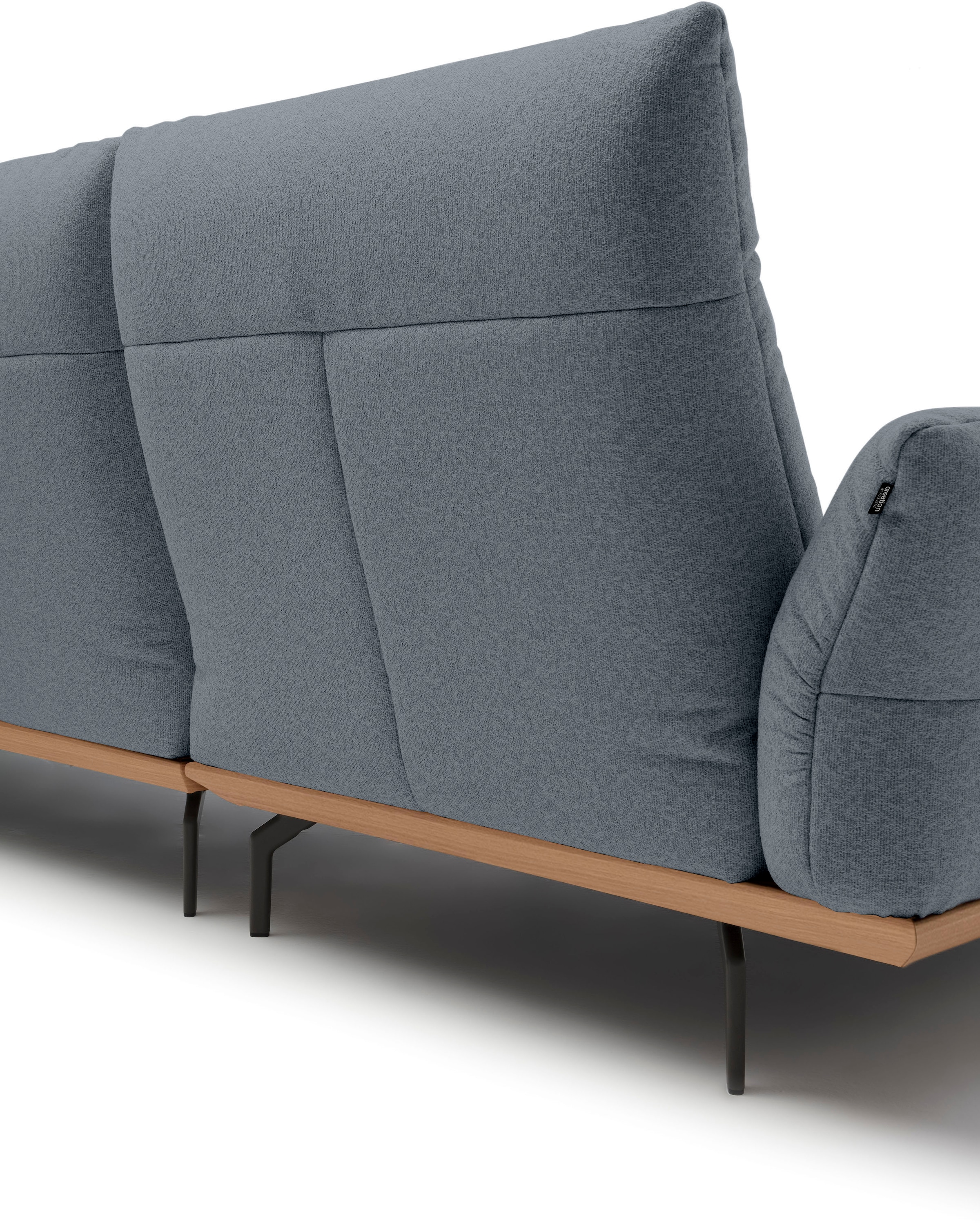 Creation BY ROLF BENZ Ecksofa »CR.460«, Sockel in Eiche, Winkelfüße in Umbragrau, Breite 338 cm