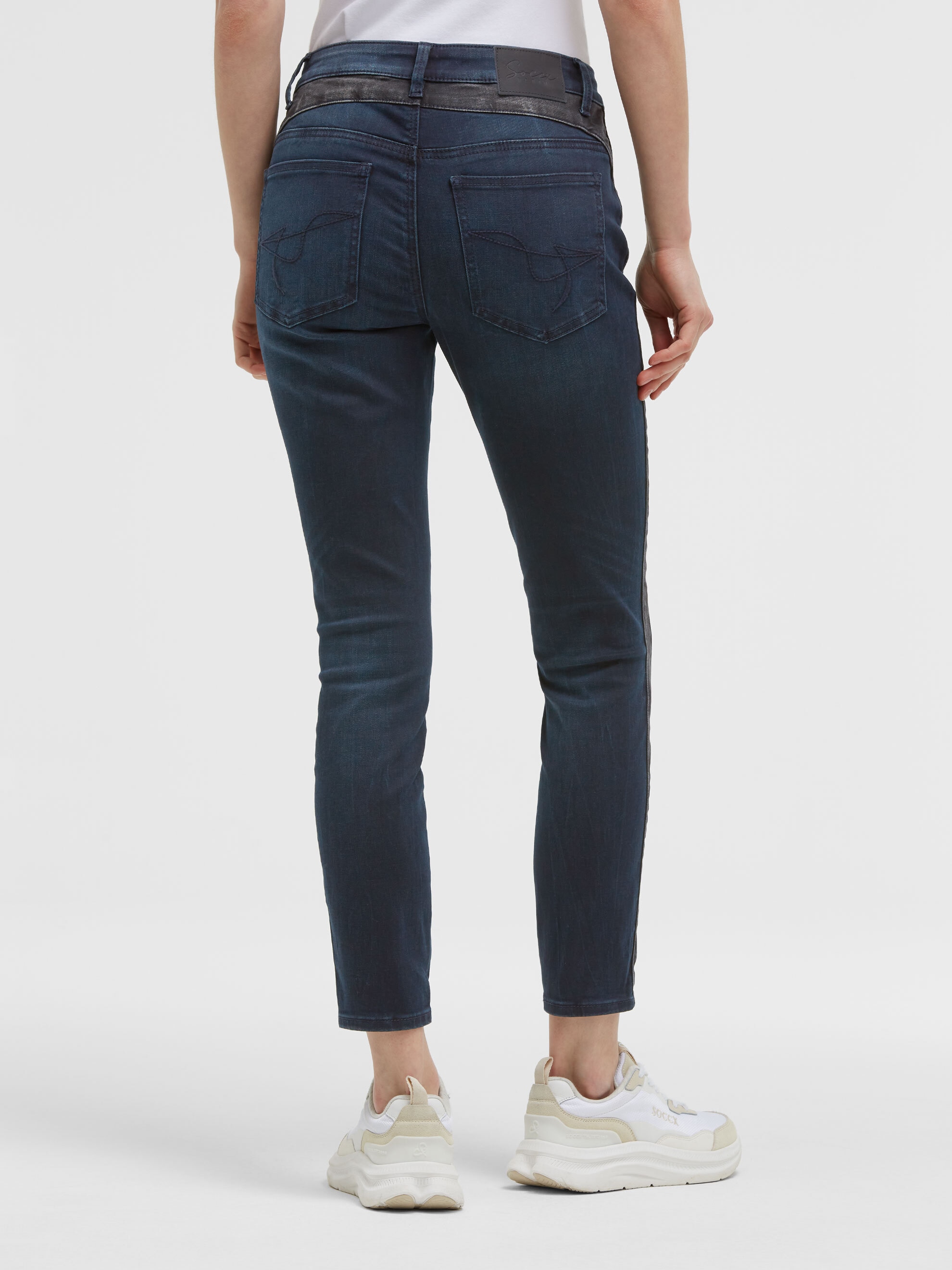 SOCCX Slim-fit-Jeans mit verkürztem Bein