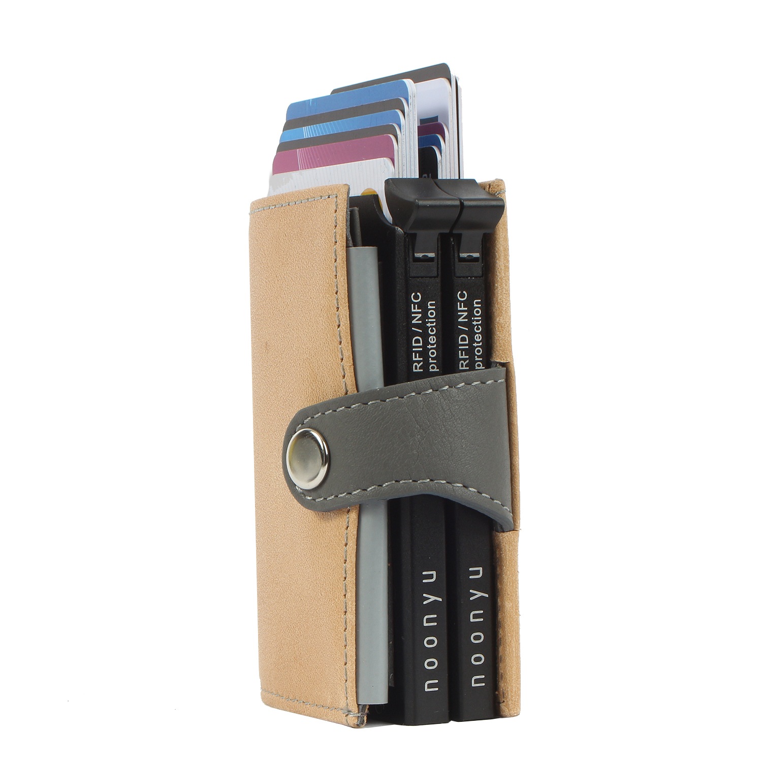 Margelisch Mini Geldbörse »noonyu double leather«, RFID Kreditkartenbörse aus Upcycling Leder