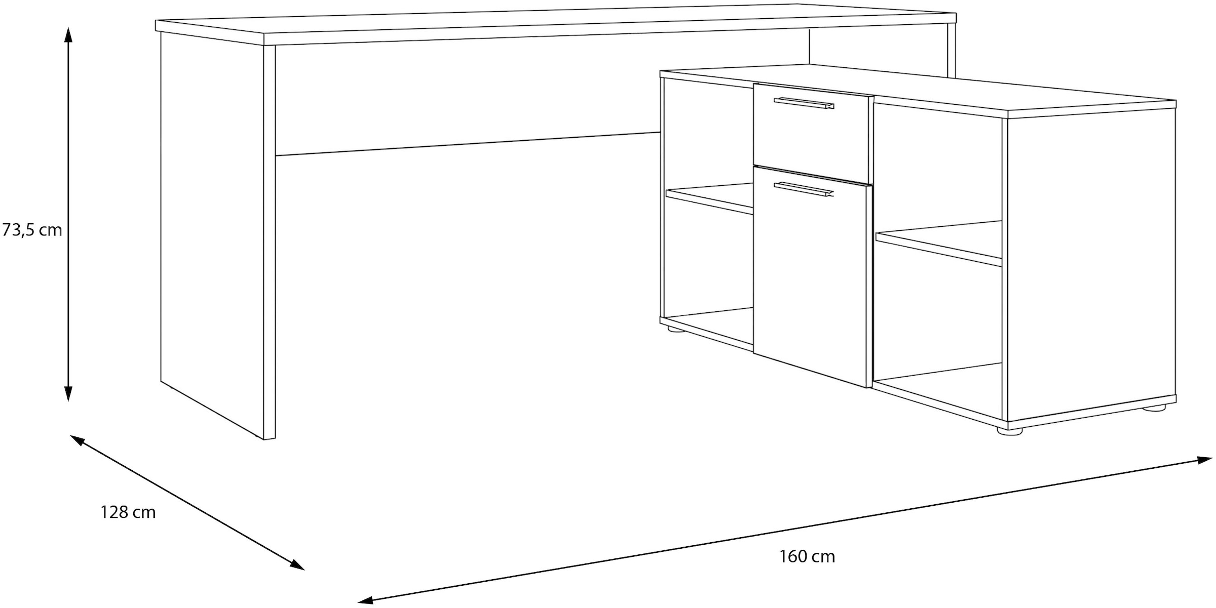 FORTE Eckschreibtisch »Contra Costa«