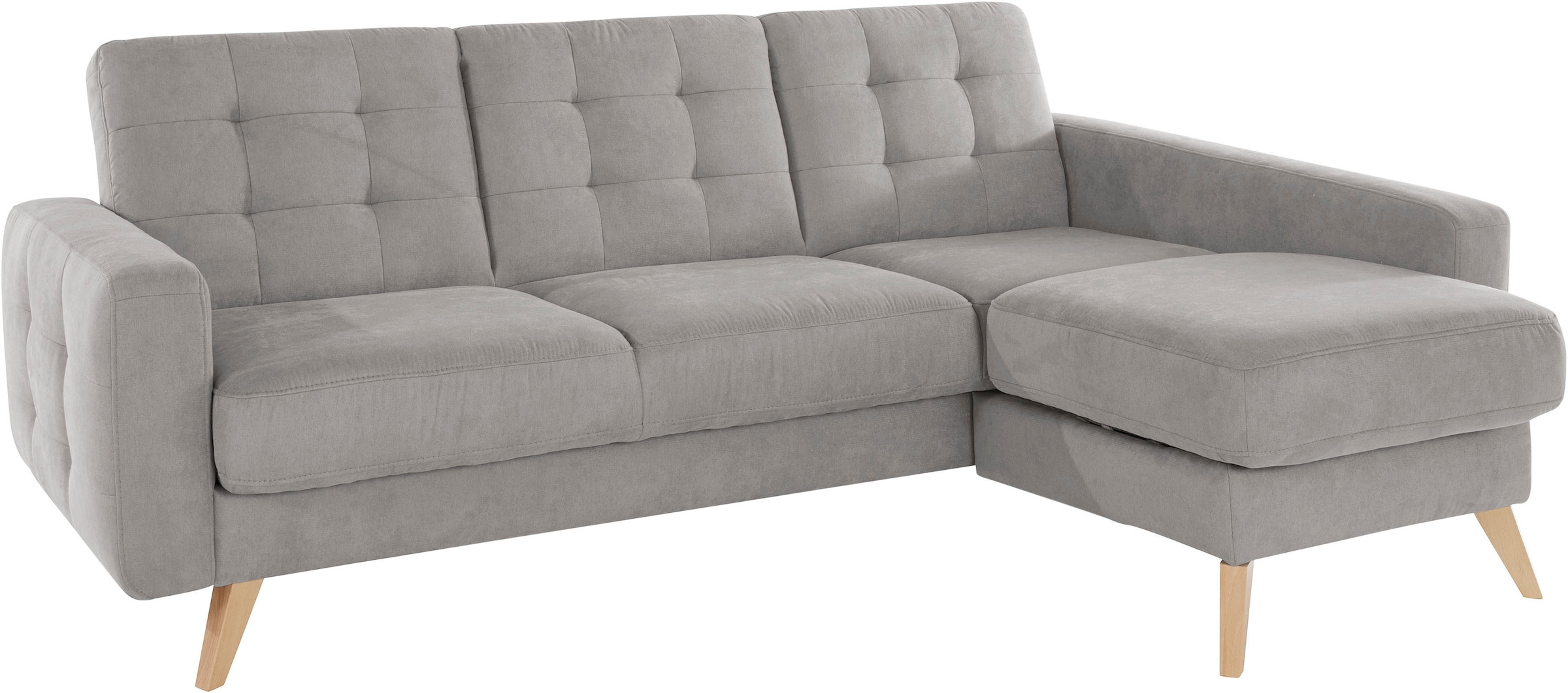exxpo - sofa fashion Ecksofa »Nappa, kompakt und komfortabel, bequem, zeitloses Design, L-Form«, tolle Detailverarbeitung, inkl. Bettfunktion und Bettkasten