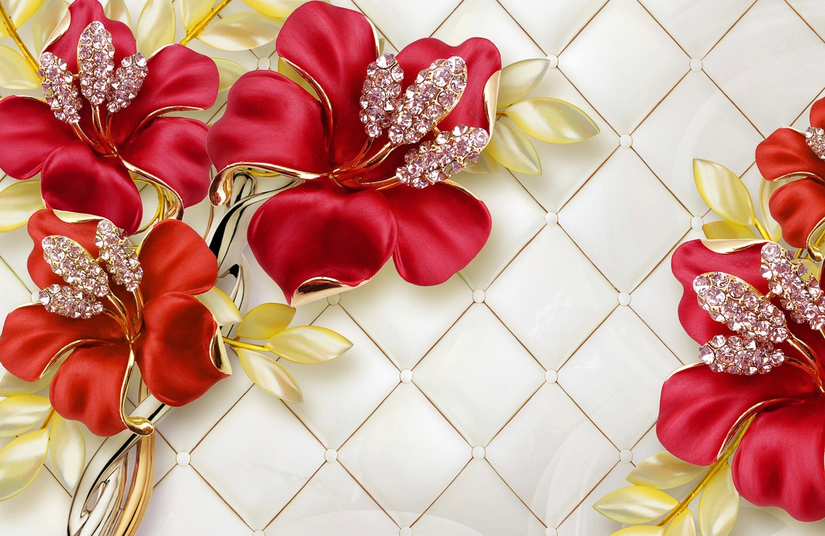 Papermoon Fototapete »Muster mit Blumen«