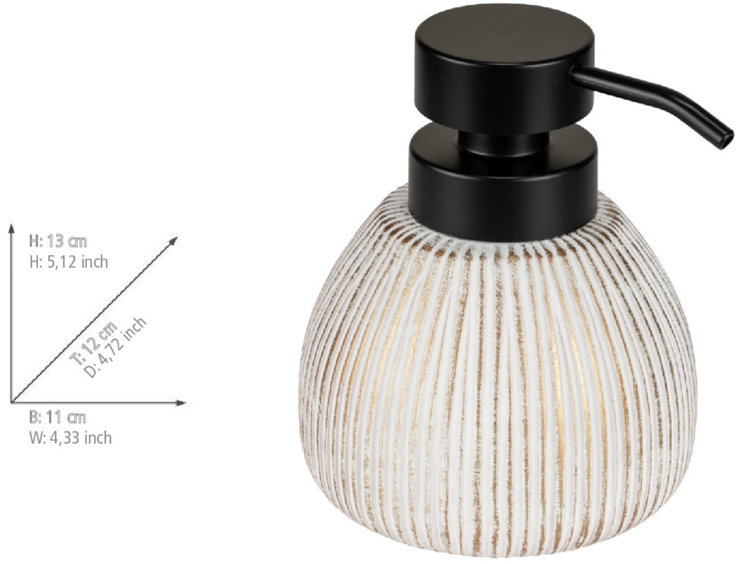 WENKO Badaccessoire-Set »Pascoli« Seifenspender und Zahnputzbecher, Keramik mit Streifenmuster