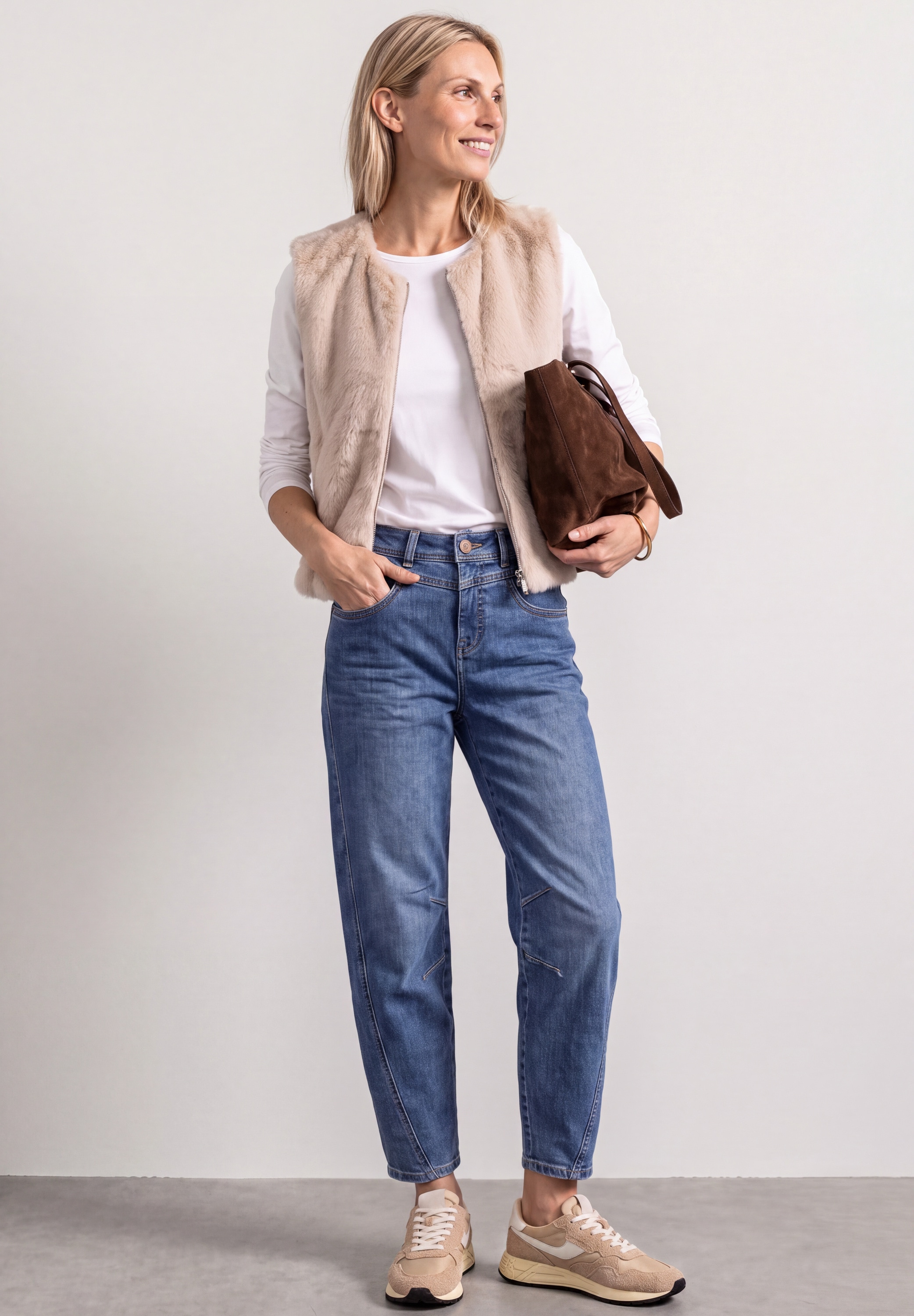 STREET ONE Fellimitatweste soft und weich