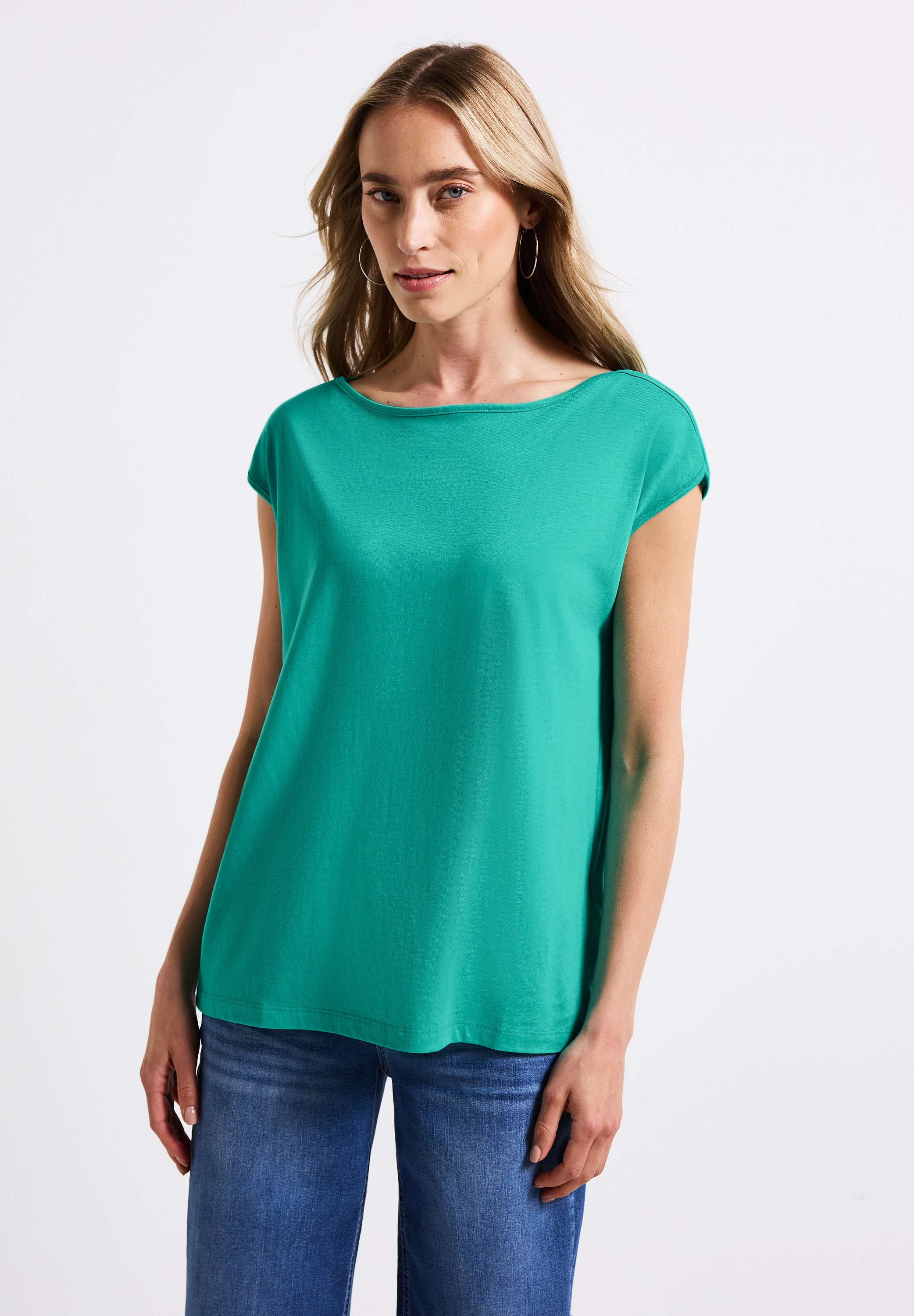 STREET ONE T-Shirt mit U-Boot-Ausschnitt