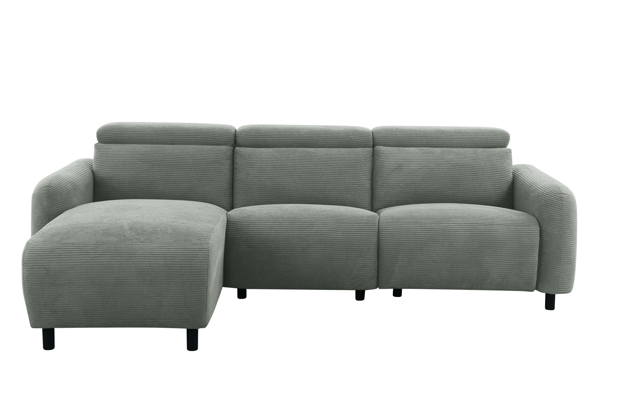 Home affaire Ecksofa »SKAANE in Cord, L-Form, 274 cm, manuelle u. elektrische Funktion,«, Kopfteilverstellung, Relax-und Liegefunktion, Federkernpolsterung