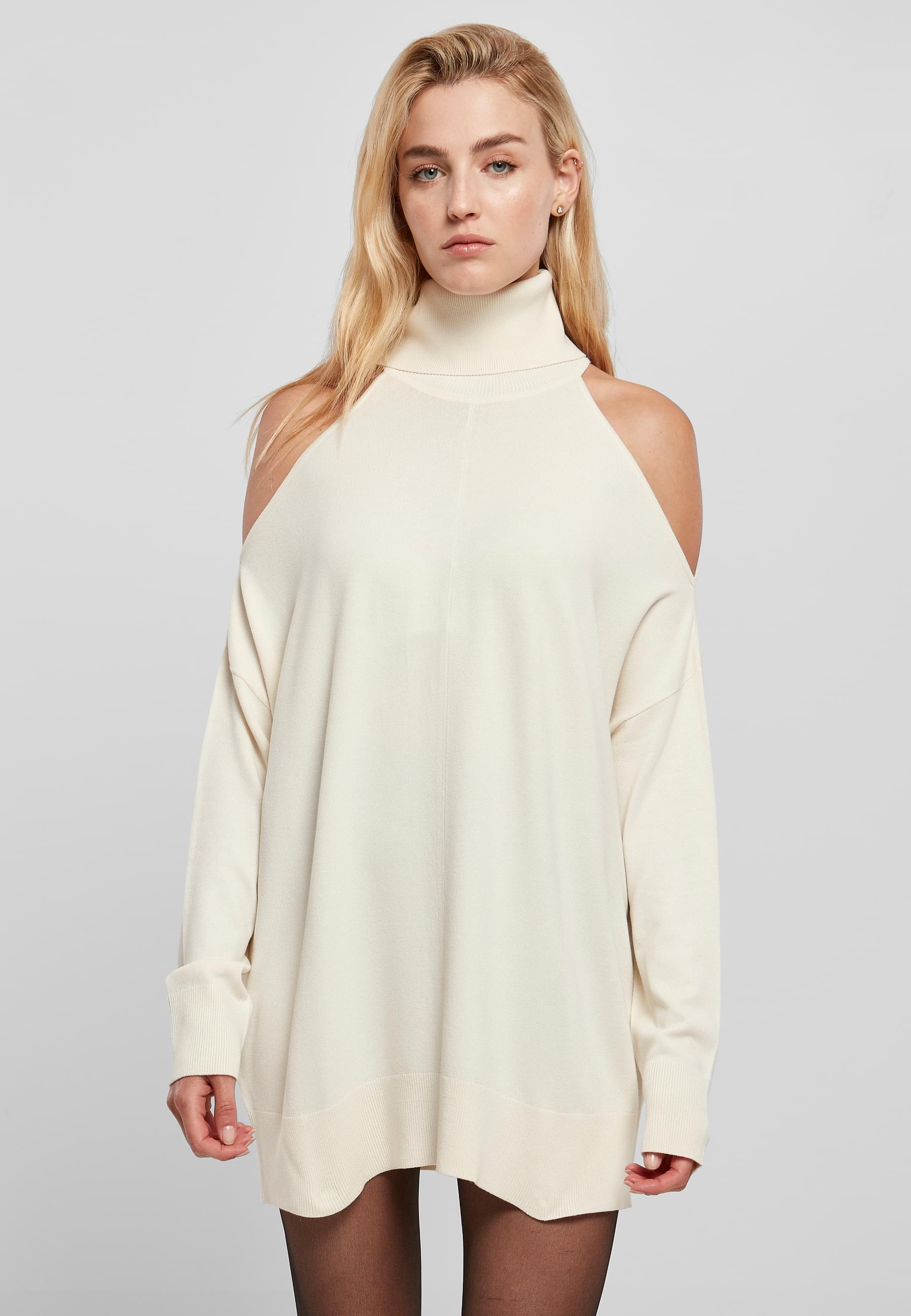 URBAN CLASSICS Rundhalspullover »Urban Classics Damen Ladies Cold Shoulder Turtelneck Sweater«