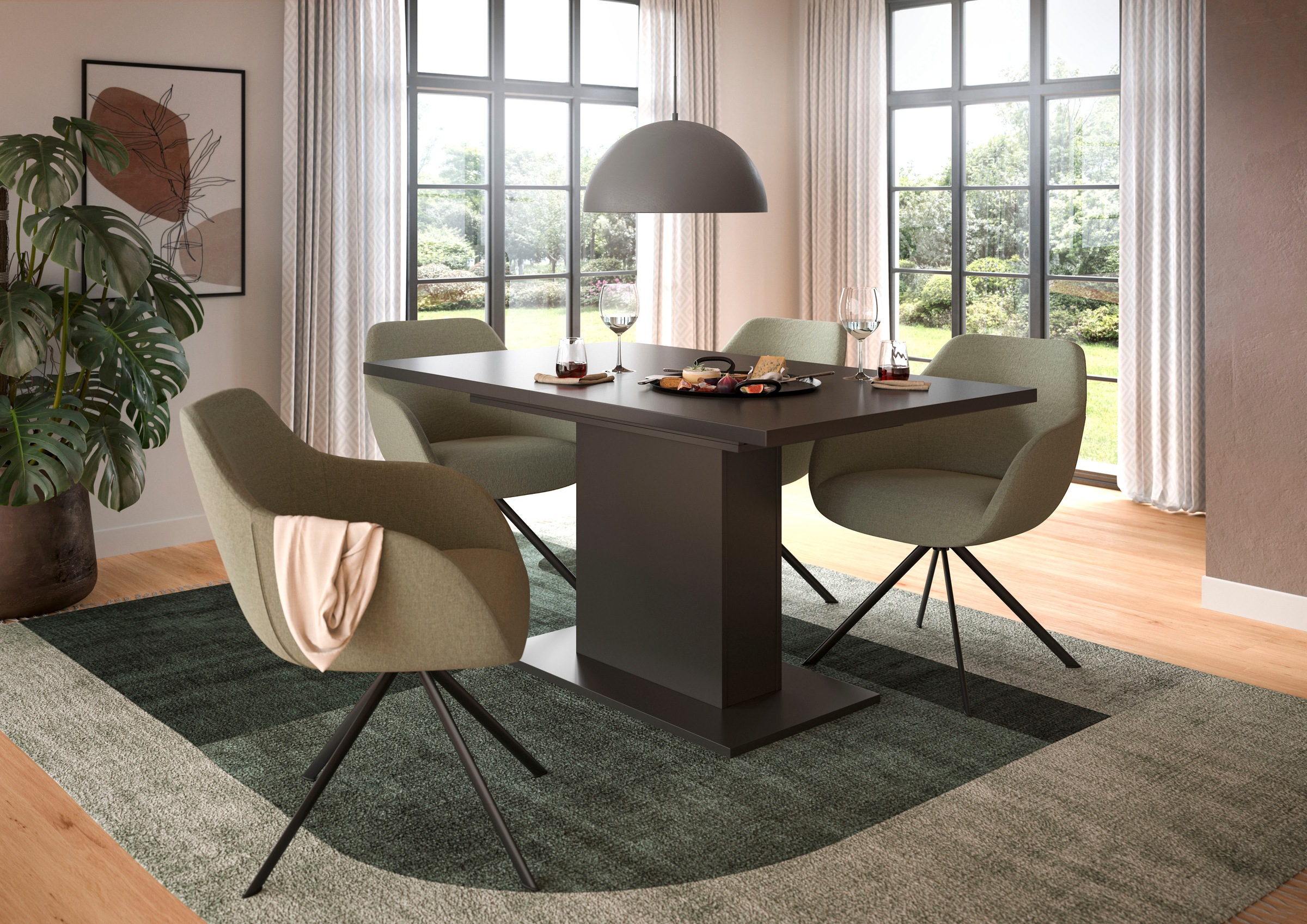 Home affaire Esstisch "Motus, ausziehbar 150 -190 cm, inklusive 40 cm Einle günstig online kaufen