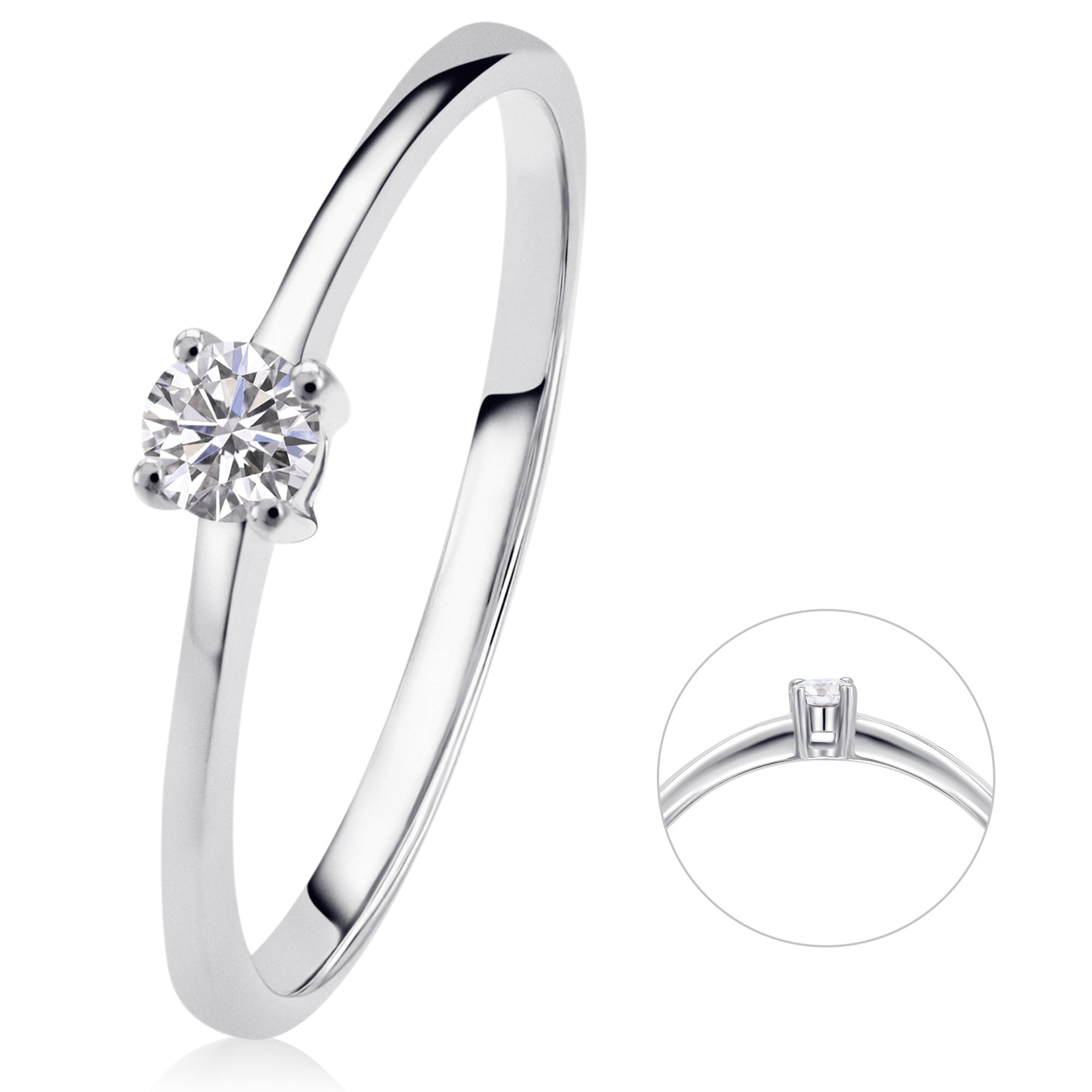 ONE ELEMENT Diamantring »0,10 ct Diamant Brillant Ring aus 585 Weißgold«, Damen Gold Schmuck