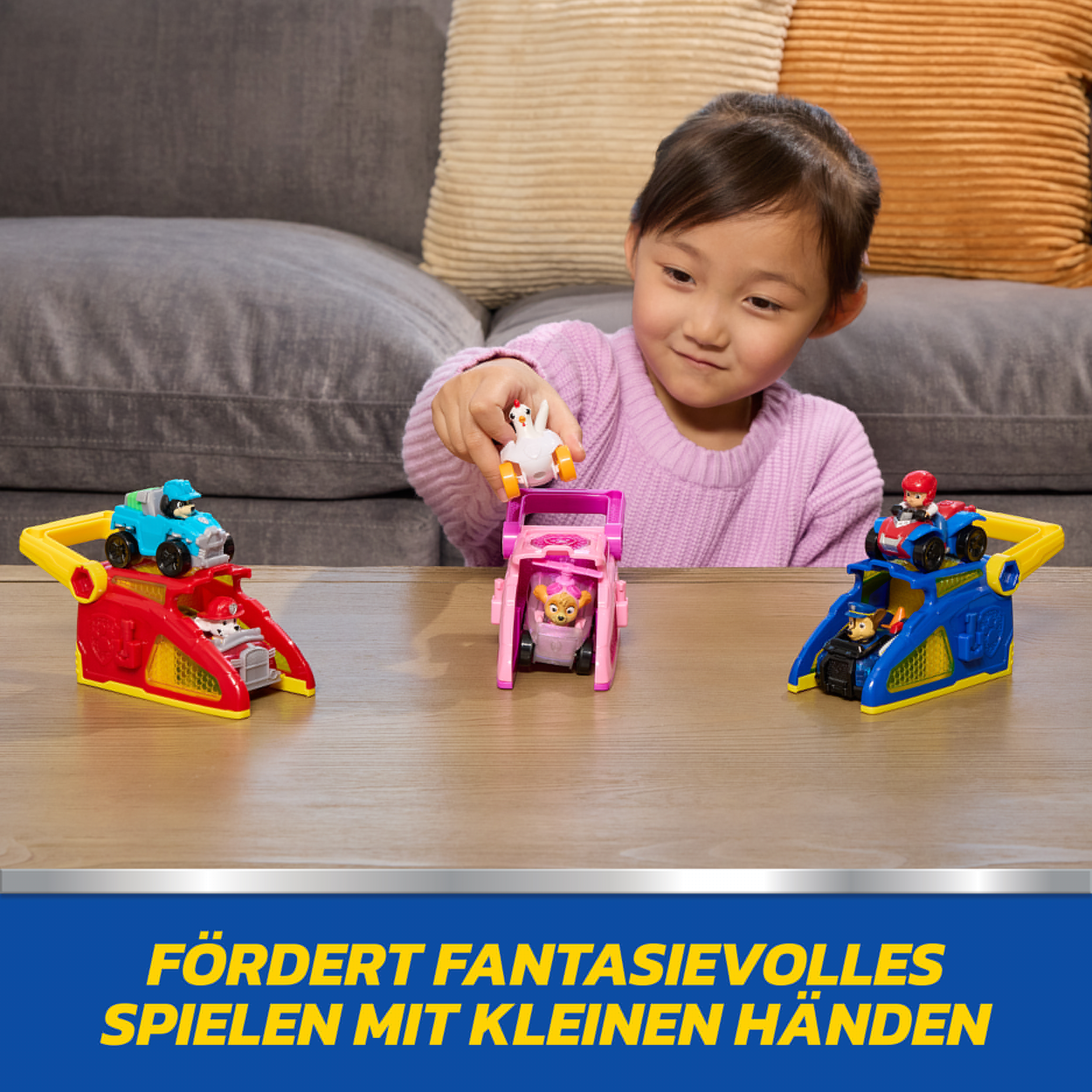 Spin Master Spielzeug-Auto »PAW Patrol – Pup Squad Launcher mit Skye & Henrietta Fahrzeugen«