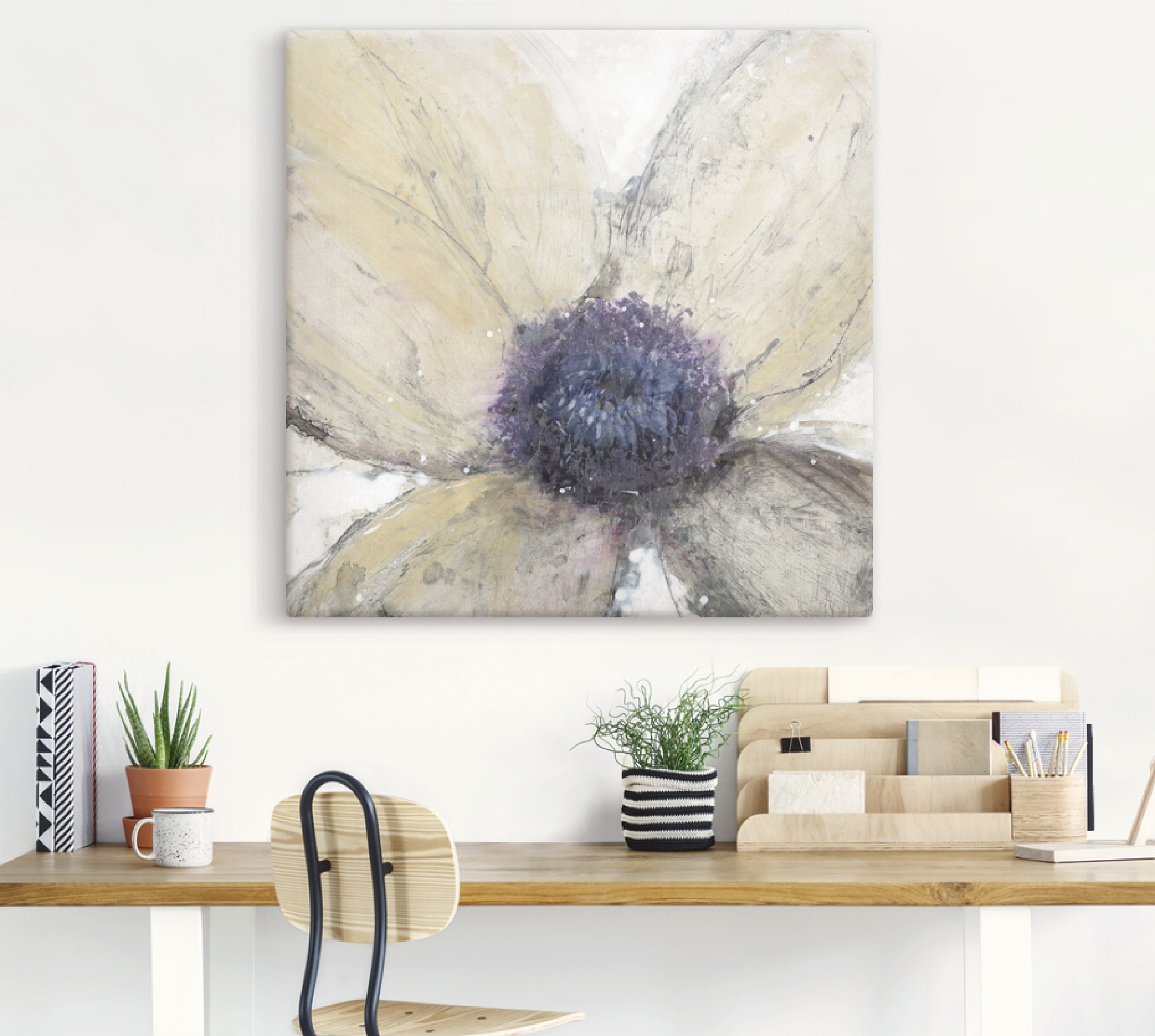 Artland Leinwandbild "Blumenfluss I" Blumen 1 Stk. tlg. auf Holzrahmen gesp günstig online kaufen