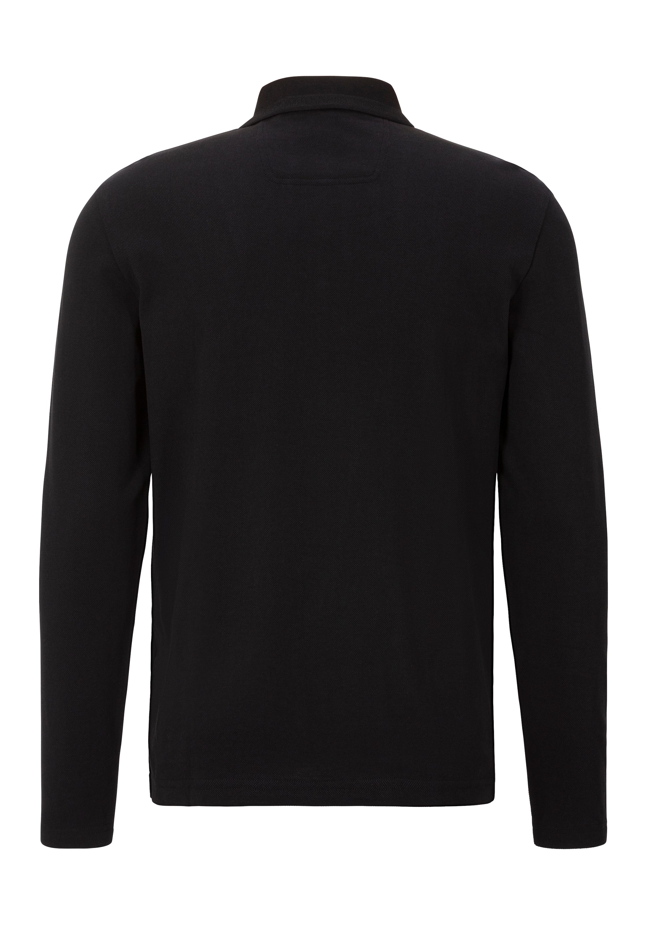 BOSS GREEN Langarm-Poloshirt »Plisy«, mit Streifen am Kragen