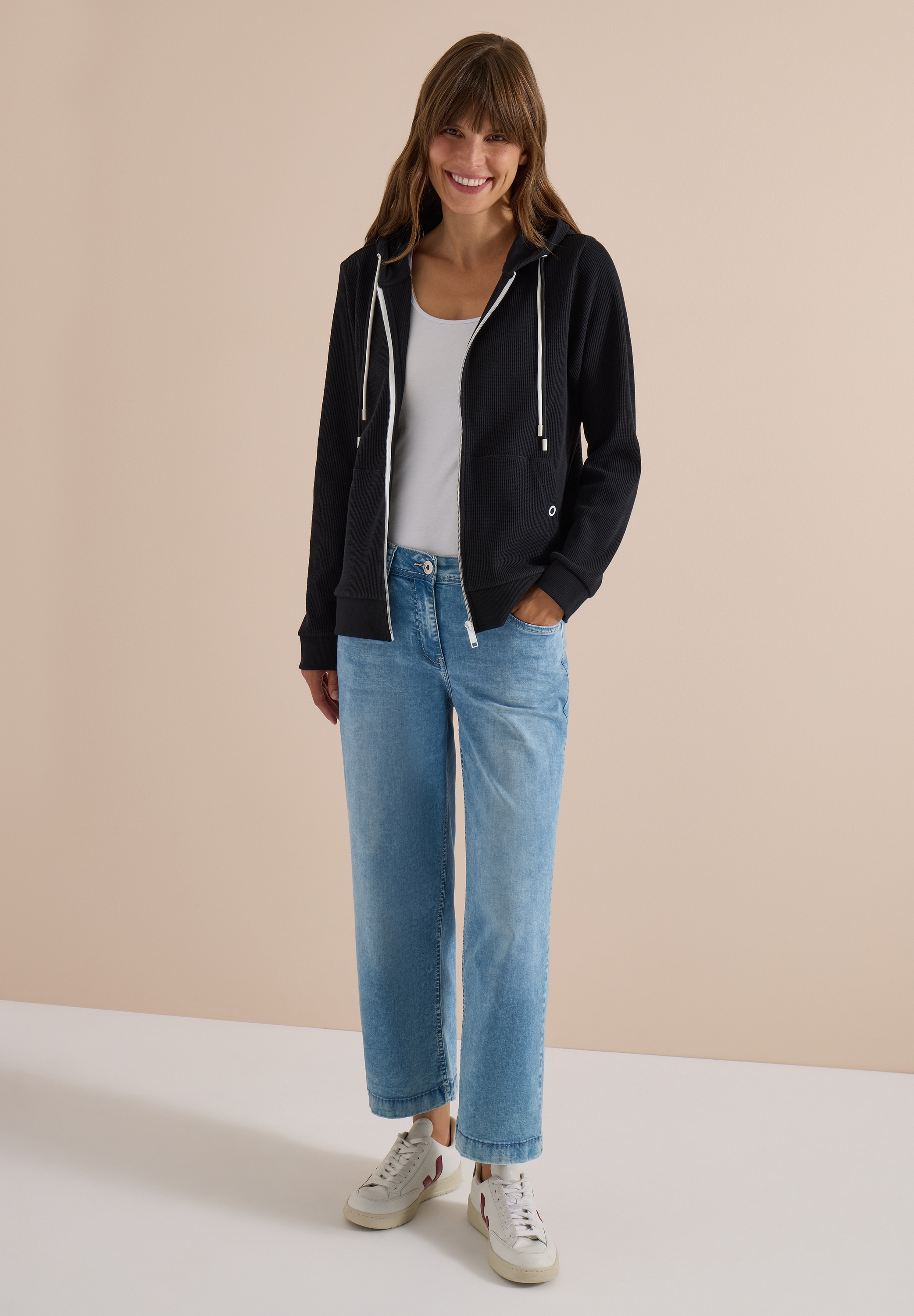 Cecil Cardigan mit Kapuze mit Tunnelzugband