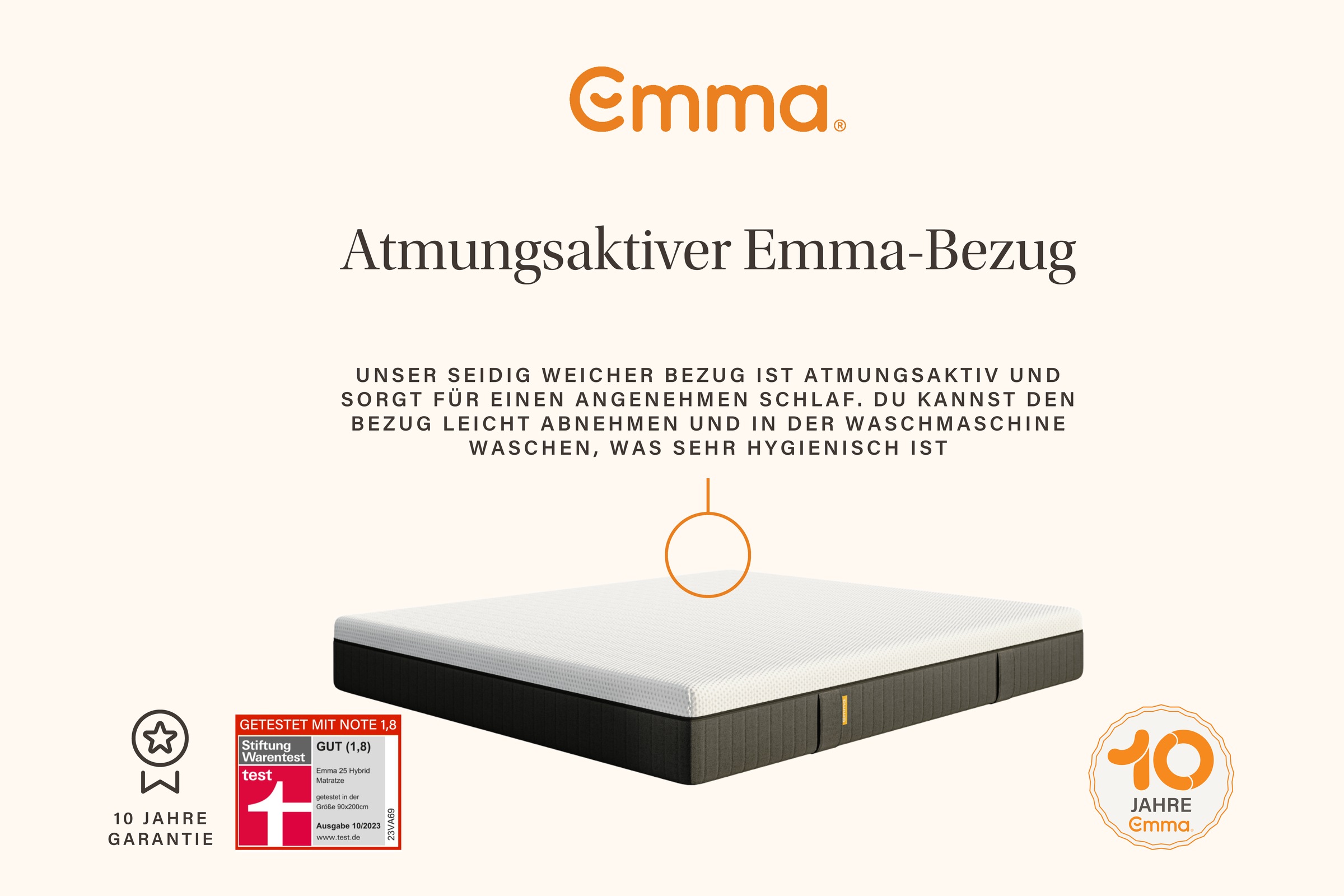 Emma Taschenfederkernmatratze »Emma 25 Hybrid«, 25 cm hoch, Raumgewicht: 35 kg/m³, (1 St., 1-tlg.)