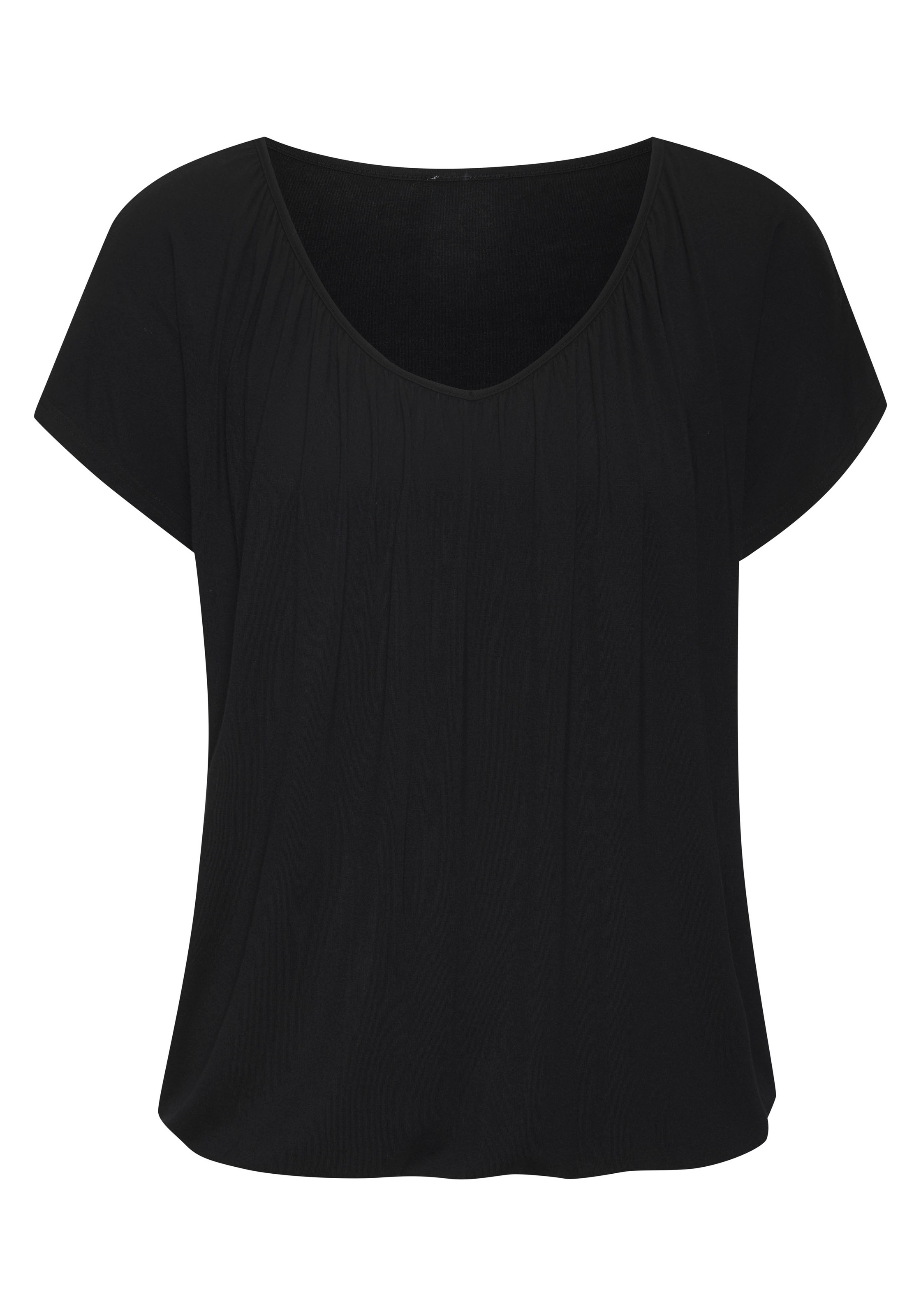 LASCANA Kurzarmshirt, (1 tlg.), mit Gummizug am Bund günstig online kaufen