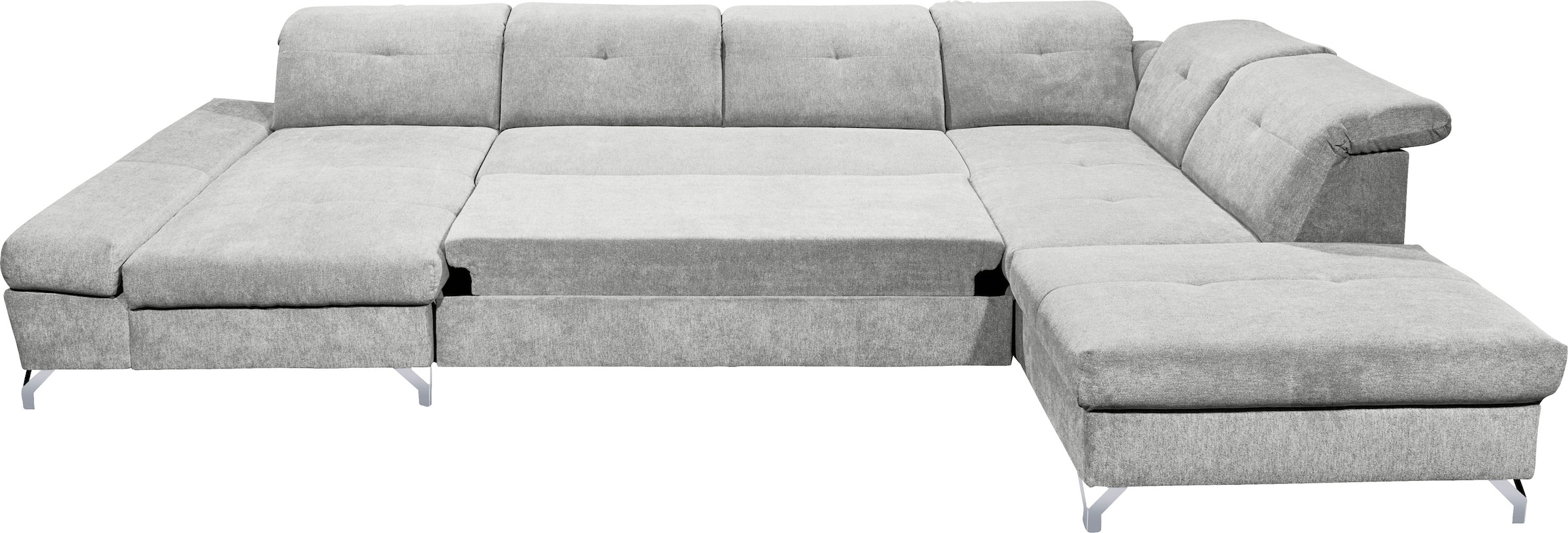 ED EXCITING DESIGN Wohnlandschaft »Melfi U-Form«, mit Bettfunktion, Bettkasten, Nierenkissen, frei im Raum stellbar