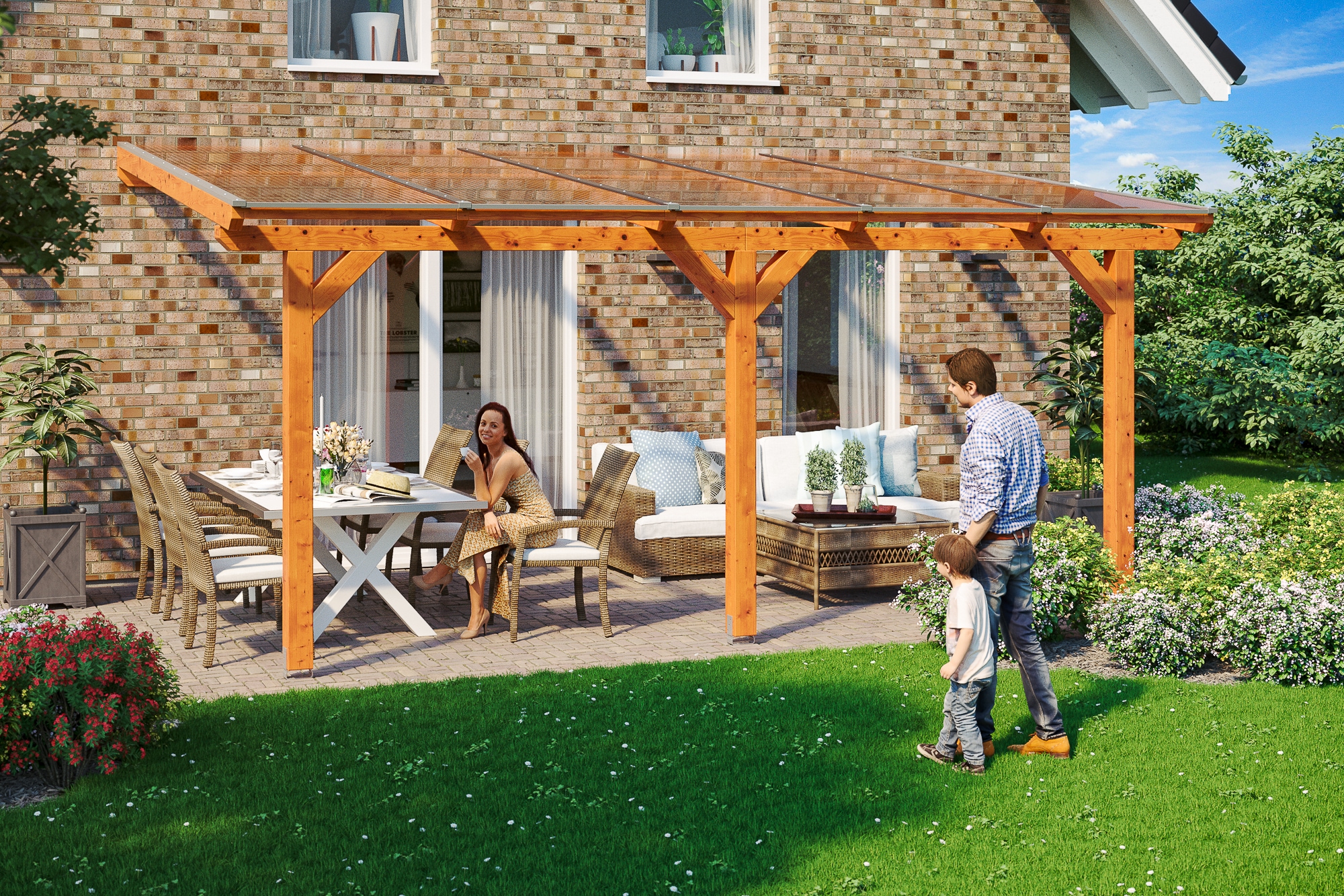 Skanholz Terrassendach »Andria«, Leimholz