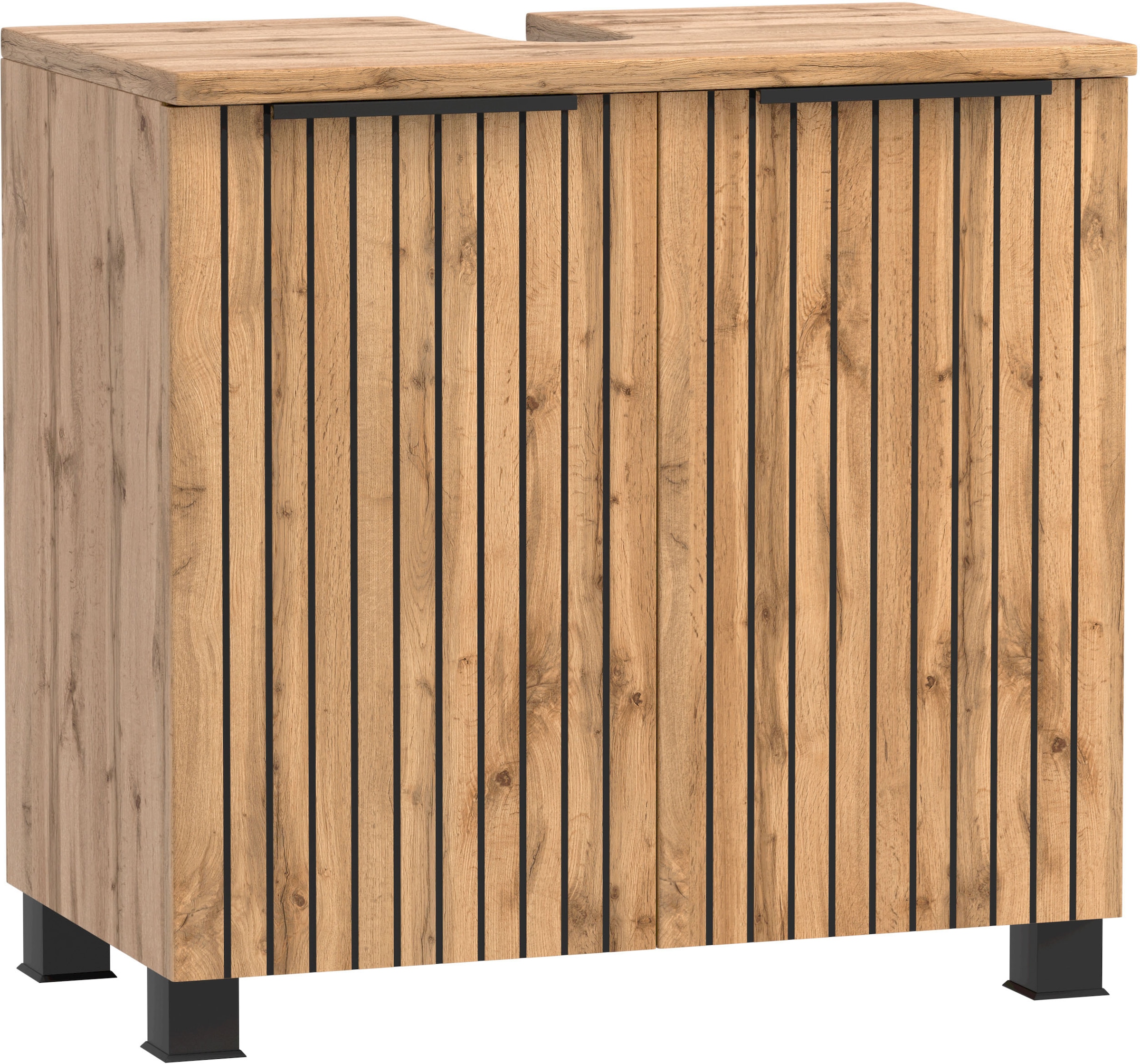 welltime Waschbeckenunterschrank, Welltime, Breite 60 cm, 2-türig, gedämpft