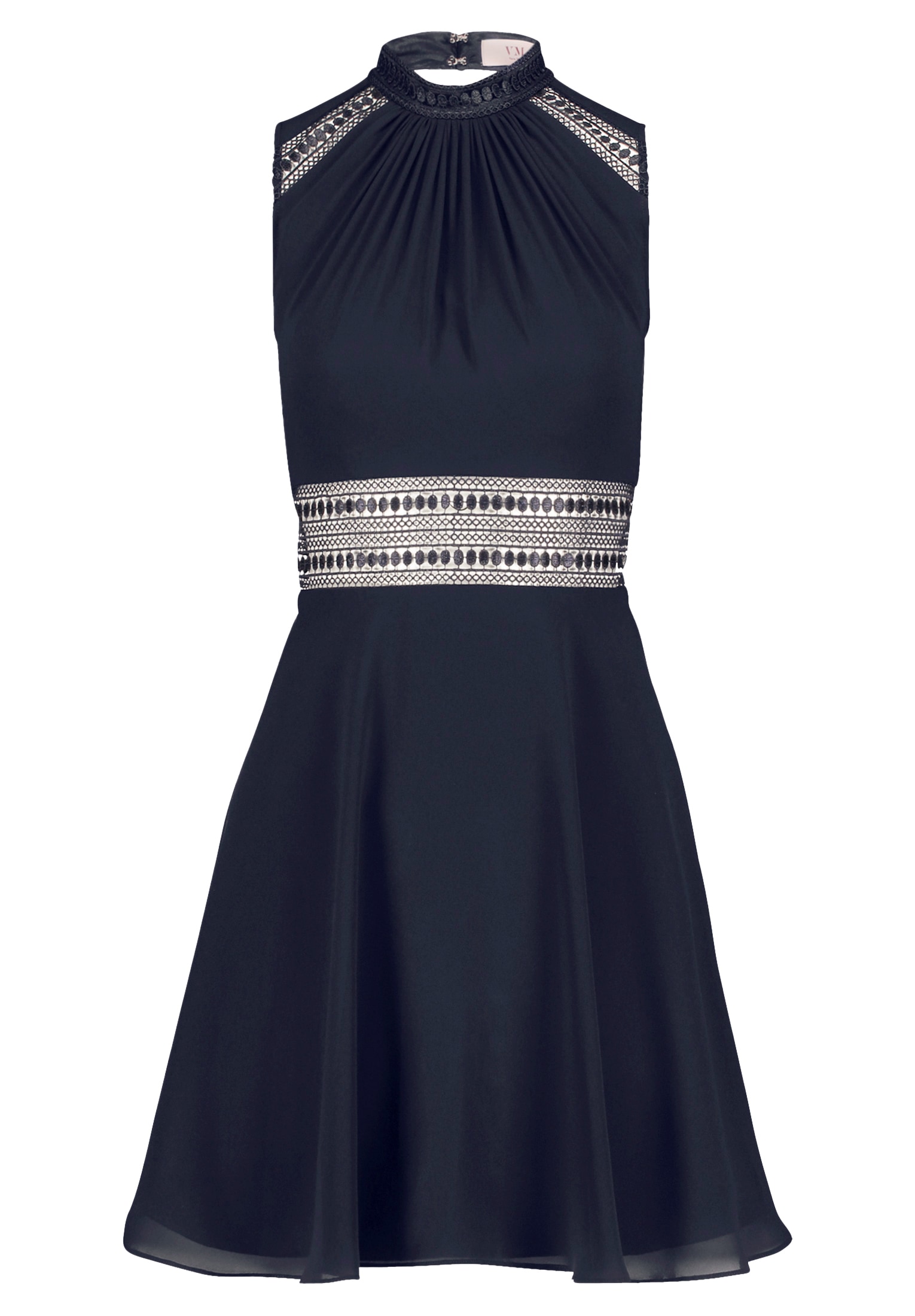 Vera Mont Cocktailkleid »Damen mit Spitzeneinsatz« Ohne Tasche Aufgesteppte Bänder