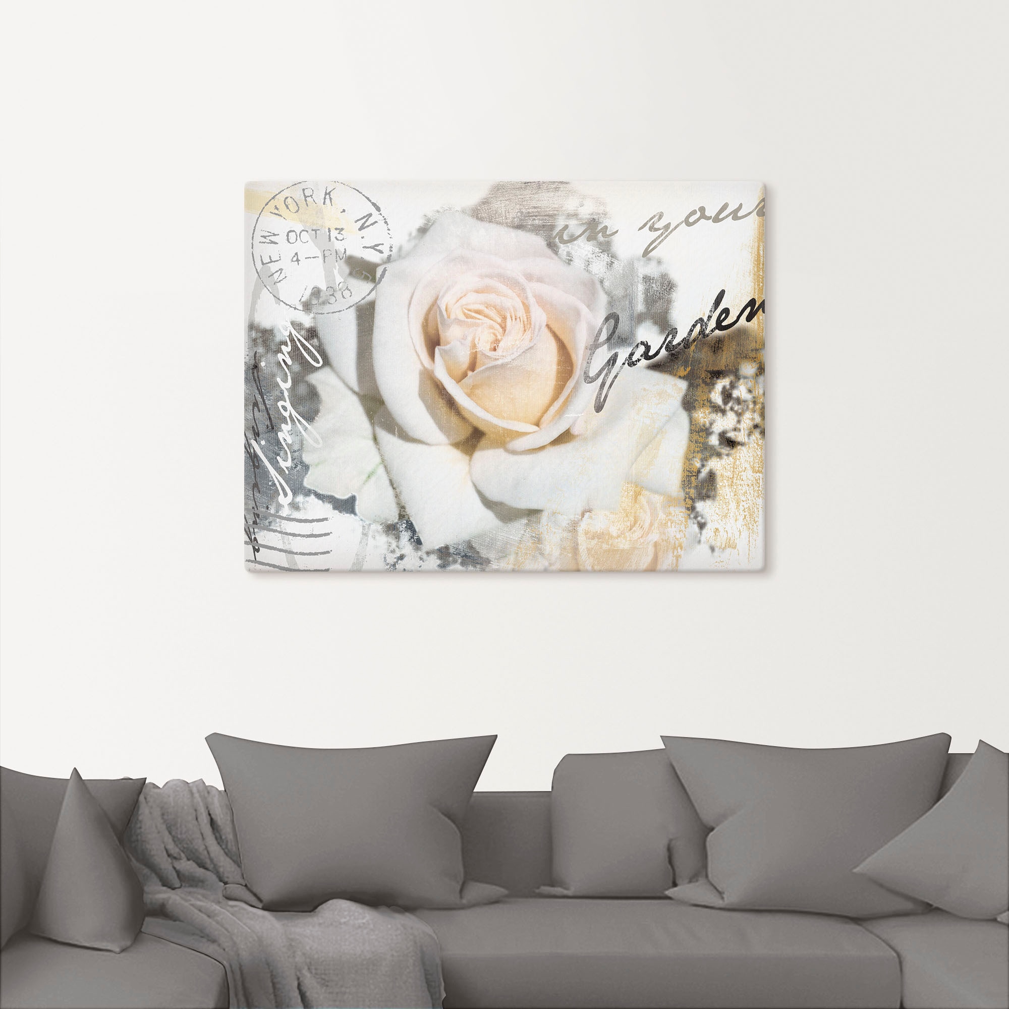 Artland Wandbild »In Buchstaben - St.), (1 in Blumen, Alubild, Poster | bestellen Leinwandbild, oder als versch. BAUR Größen Rose«, Wandaufkleber