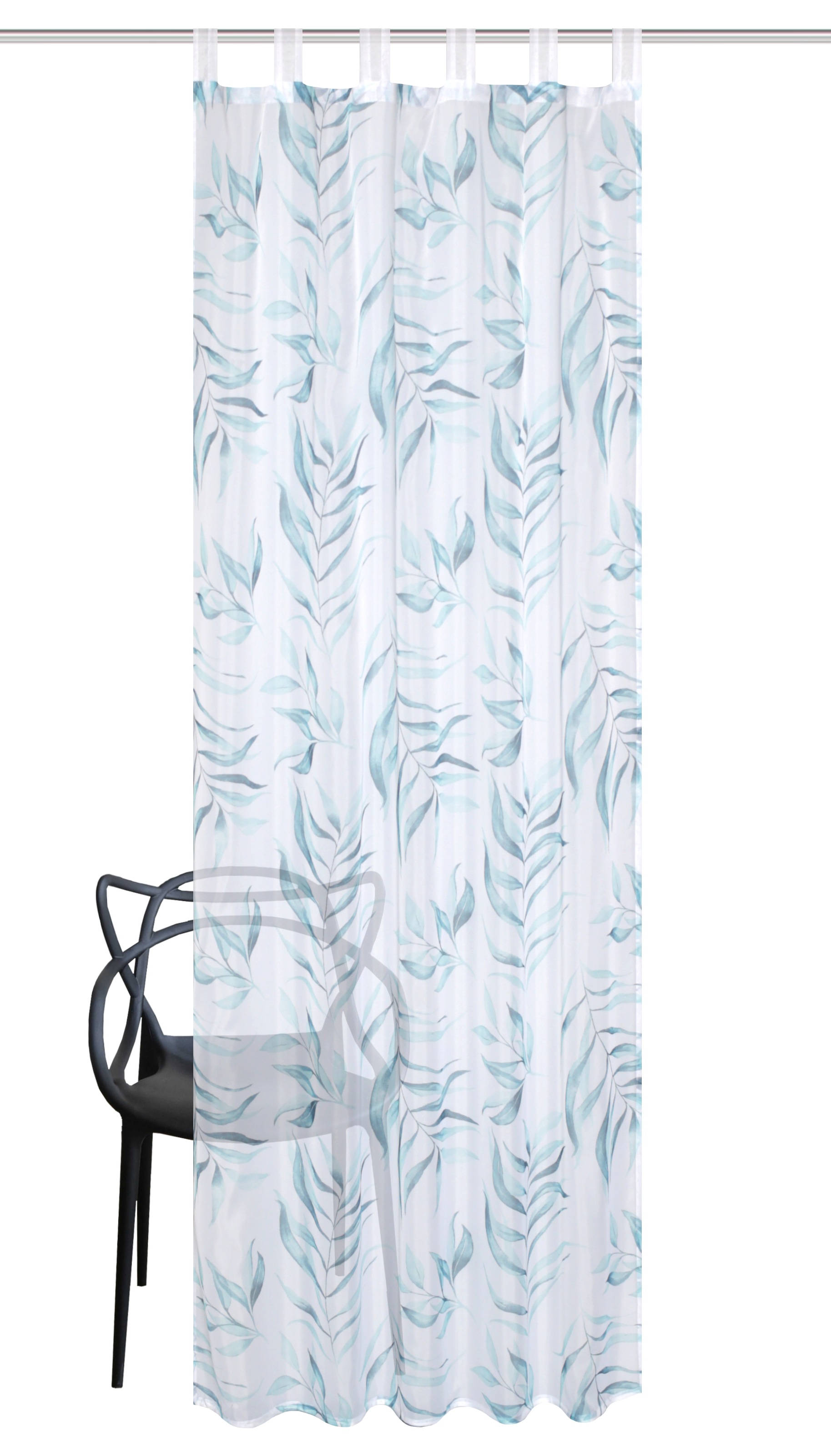 Thumbnail - HOME WOHNIDEEN Gardine "GORANE" Schlaufen 1 Stk. tlg. bedruckt