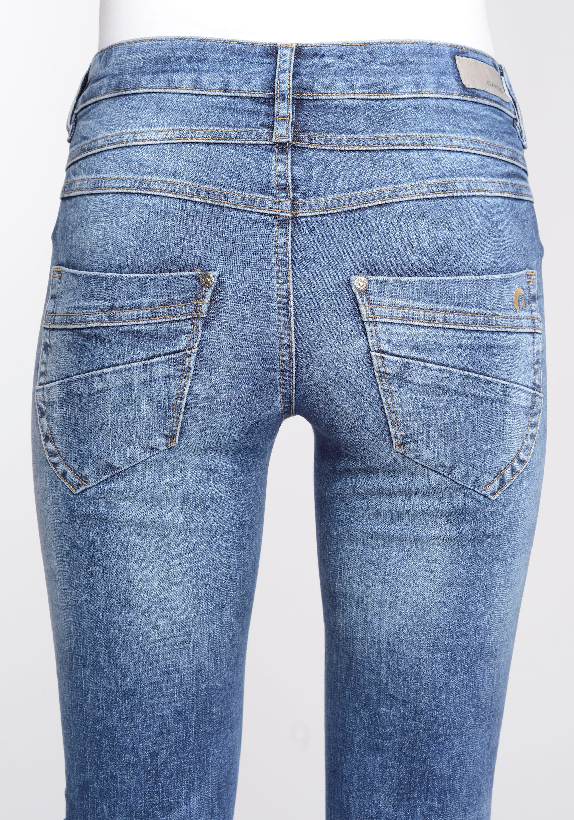 GANG Skinny-fit-Jeans »94MORA«, mit für vorne 3-Knopf-Verschluss und Passe BAUR bestellen 