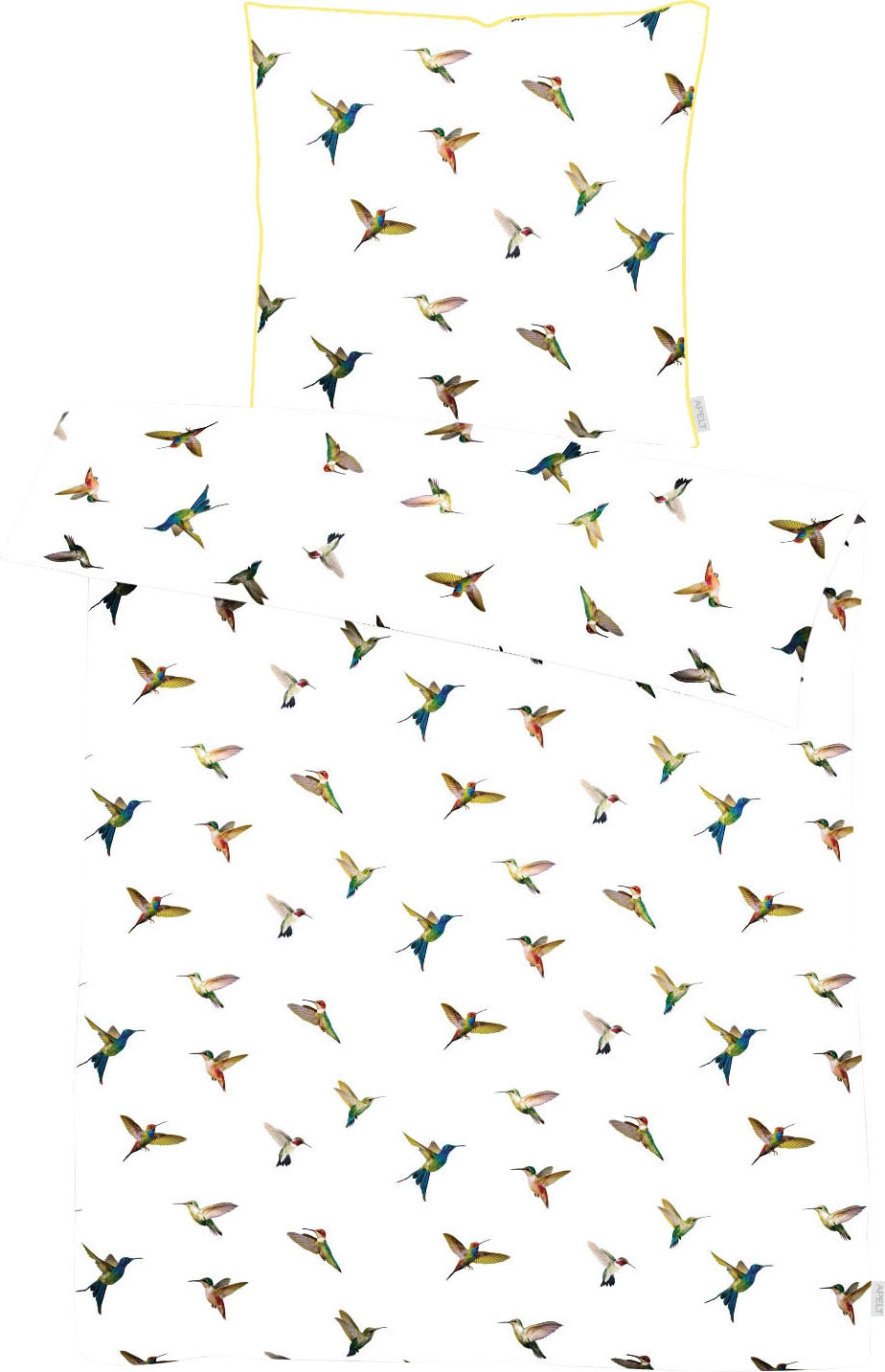APELT Bettwäsche "Kolibri" 2 Stk. stylische bunte Vögel