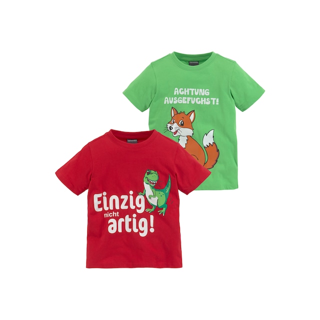 KIDSWORLD T-Shirt »FUCHS UND DINO«, (Packung, 2 tlg.) online bestellen |  BAUR