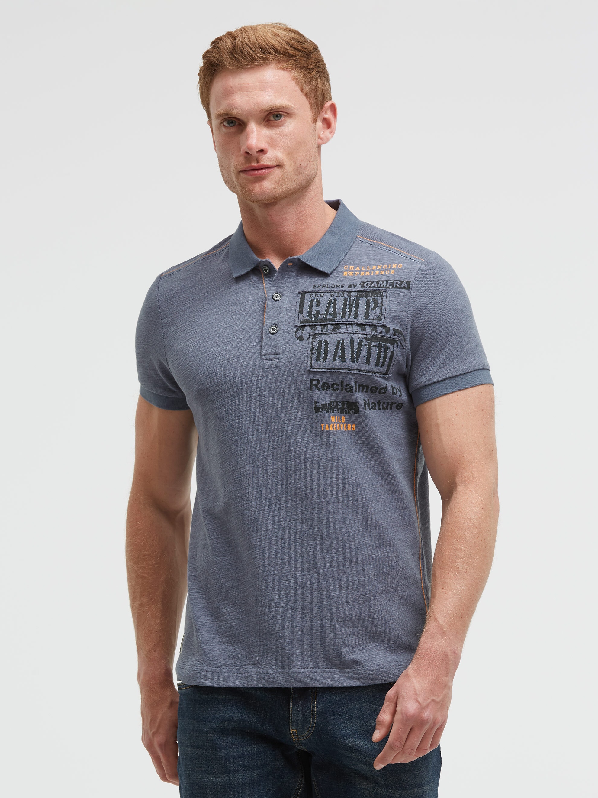 CAMP DAVID Poloshirt mit Stickerei