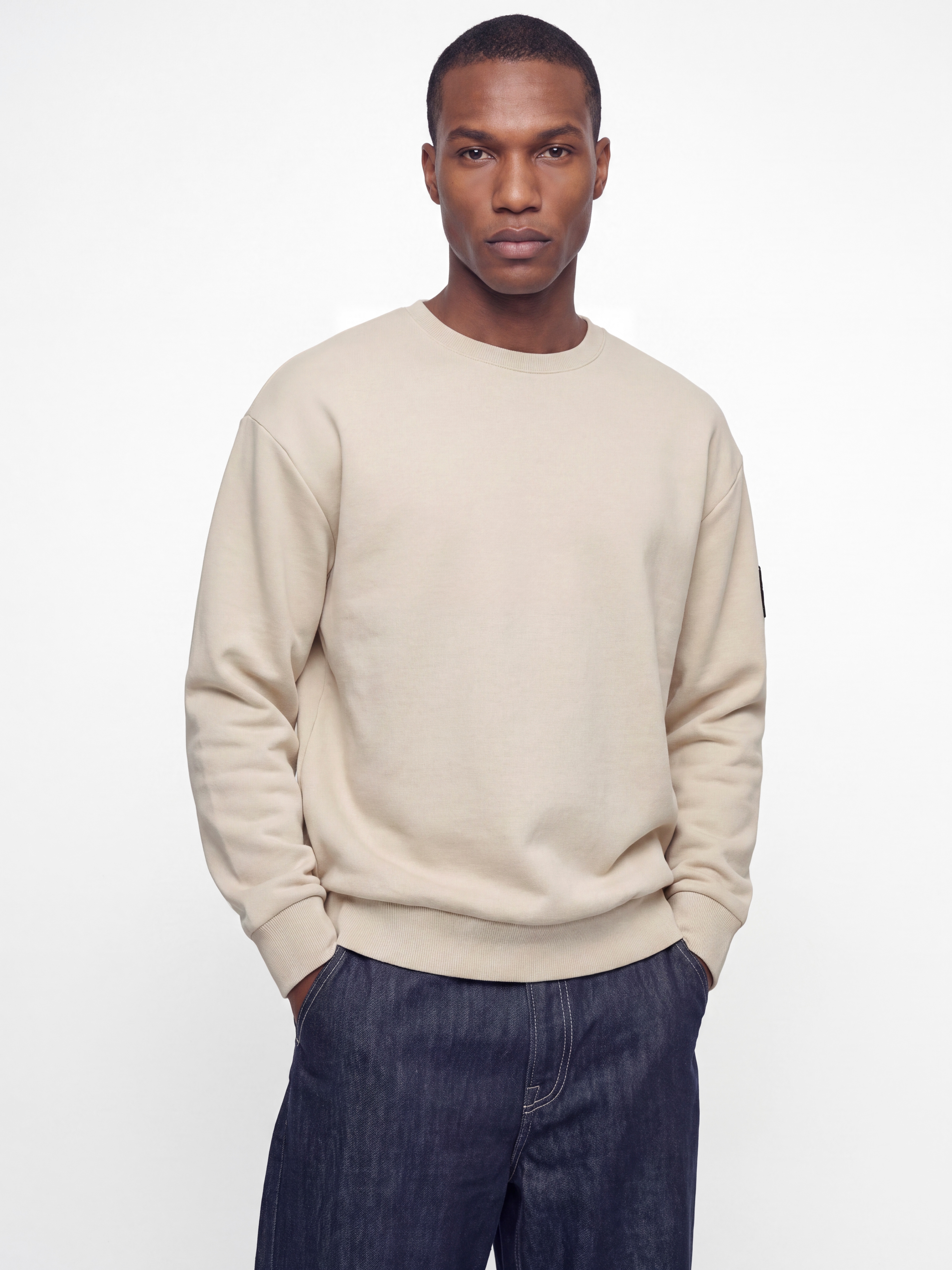 Jack & Jones Sweatshirt "JJCLEVELAND SWEAT CREW NECK", Materialmix, regular fit