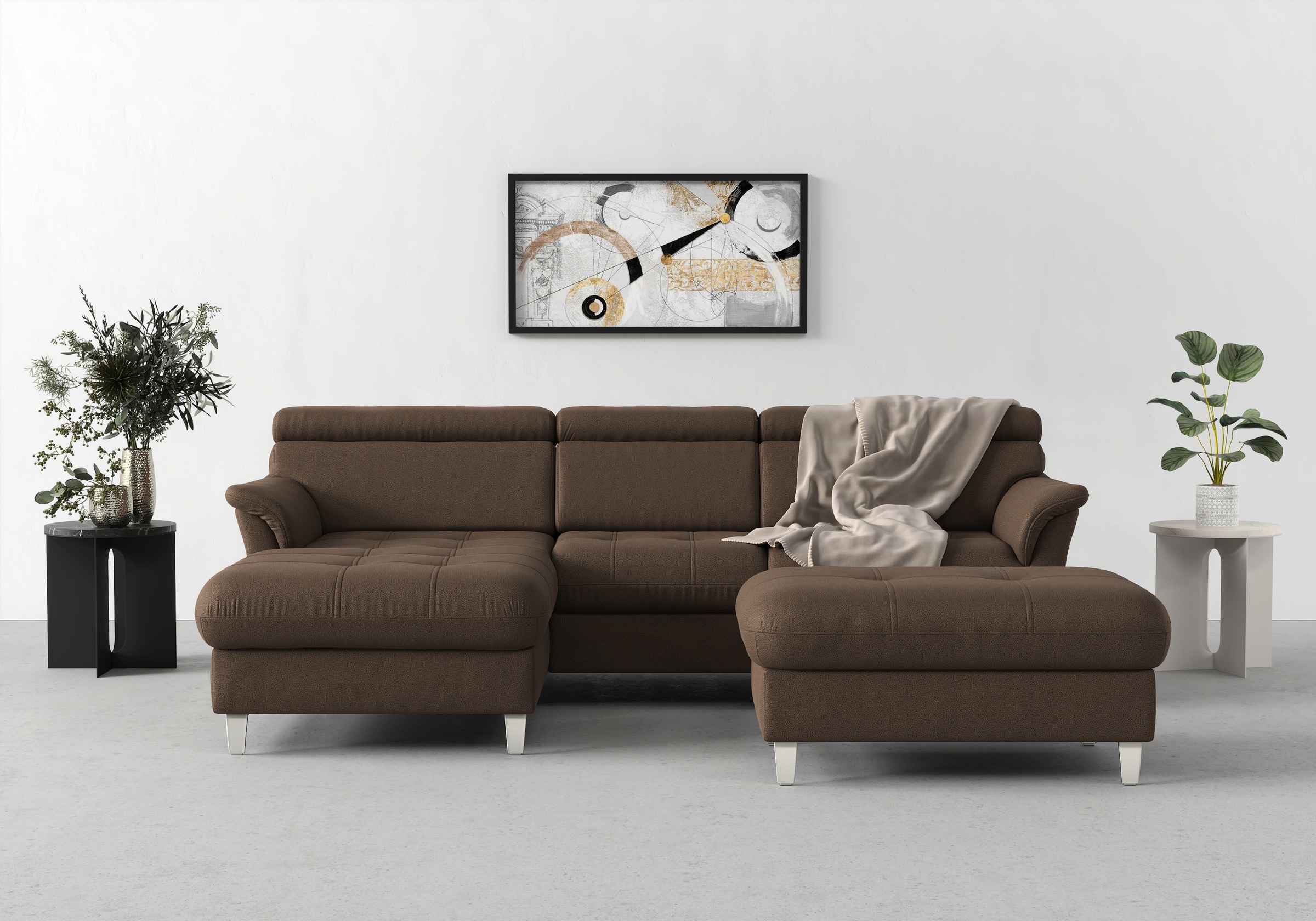 sit&more Ecksofa "Marano L-Form" inklusive Kopfteilverstellung, optional Schlaffunktion & Bettkasten