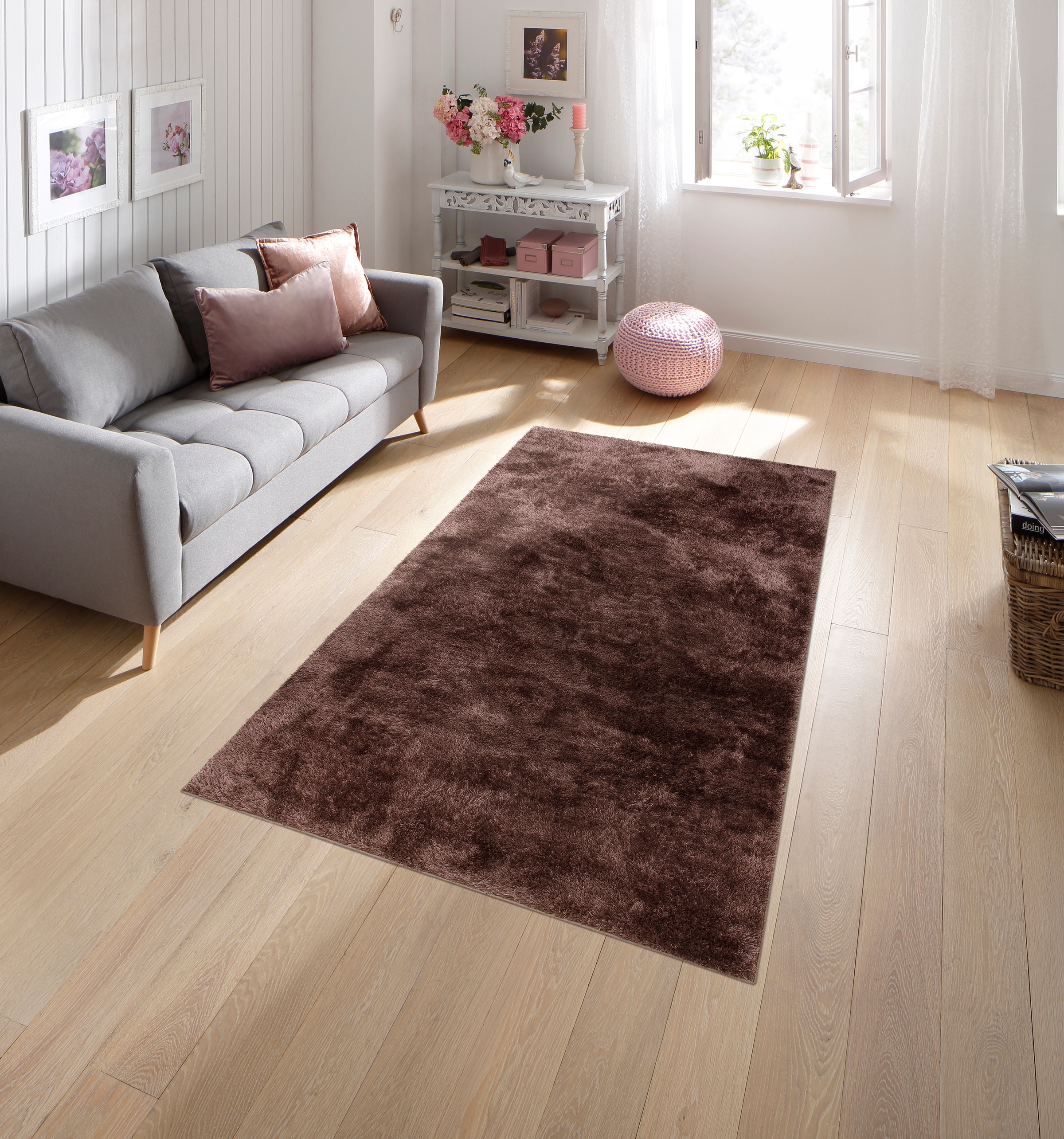 my home Hochflor-Teppich »Mikro Soft Ideal«, rechteckig, 30 mm Höhe, Microfaser, extra flauschig, Weich, Pflegeleicht, Elegant, Uni