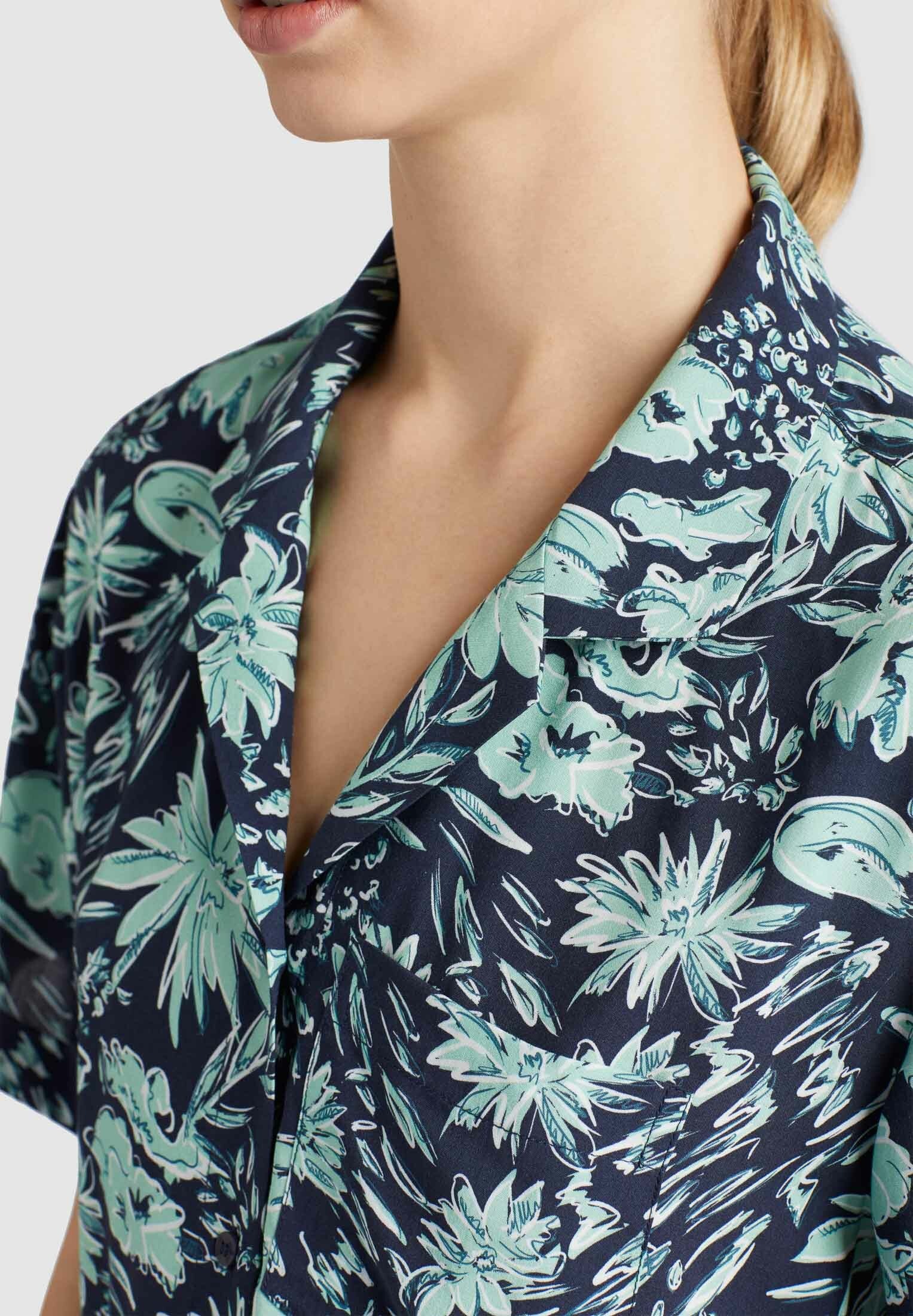 khujo Kurzarmbluse »khujo Bluse ALMERIA«, aus bedruckter Viskose im Loose Fit