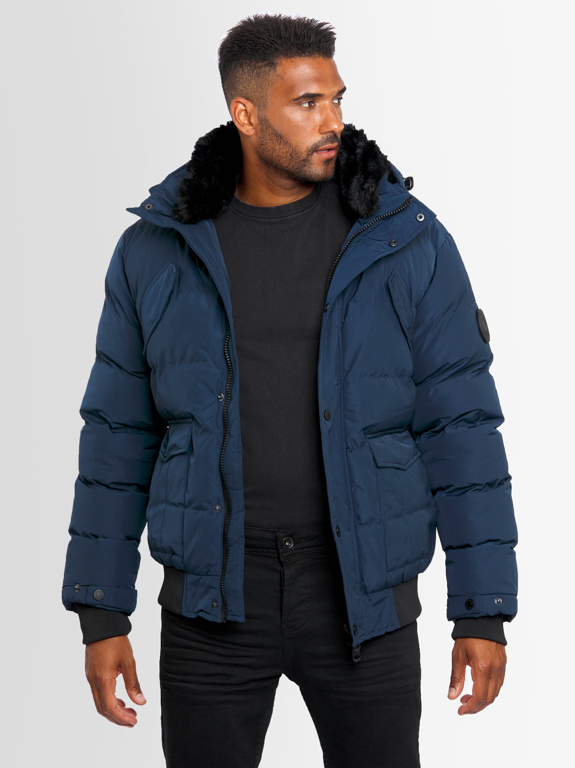 Alessandro Salvarini Winterjacke »ASLeonio«, mit warmem Teddyfell und abnehmbarer Kapuze