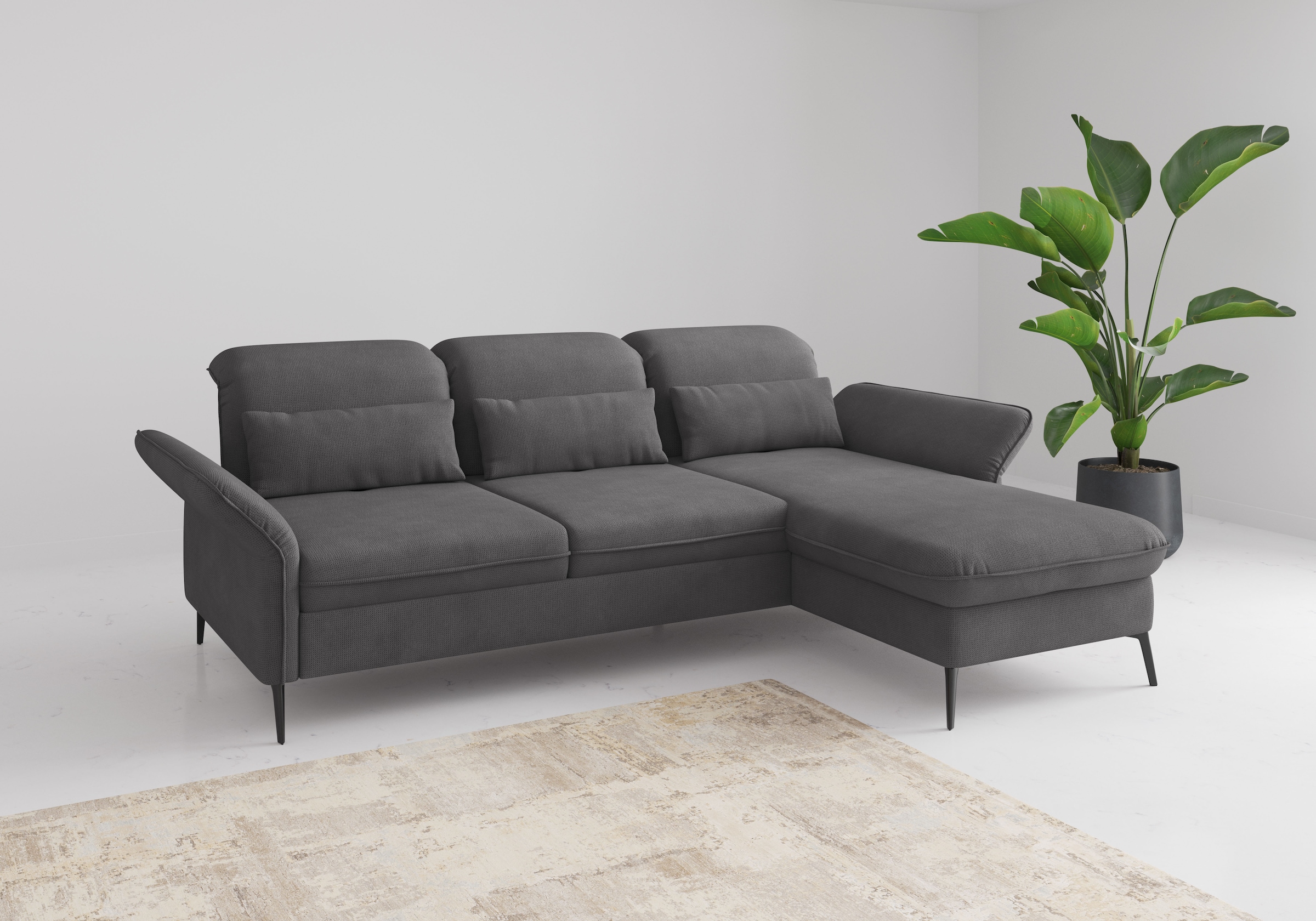 sit&more Ecksofa "Emely, inkl. Sitztiefenverstellung", wahlweise mit Bettfu günstig online kaufen