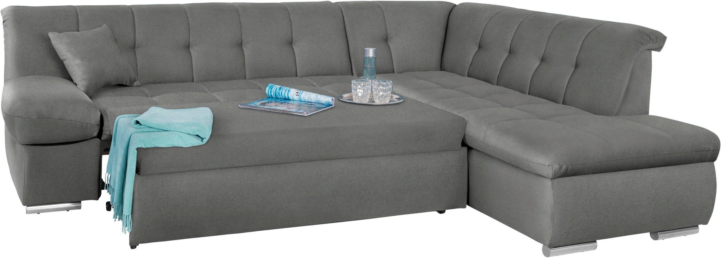 Thumbnail - DOMO collection Ecksofa "Mona L-Form bequem und komfortabel, Breite 271cm, L-Form" wahlweise mit Bett- und Armlehnfunkti...