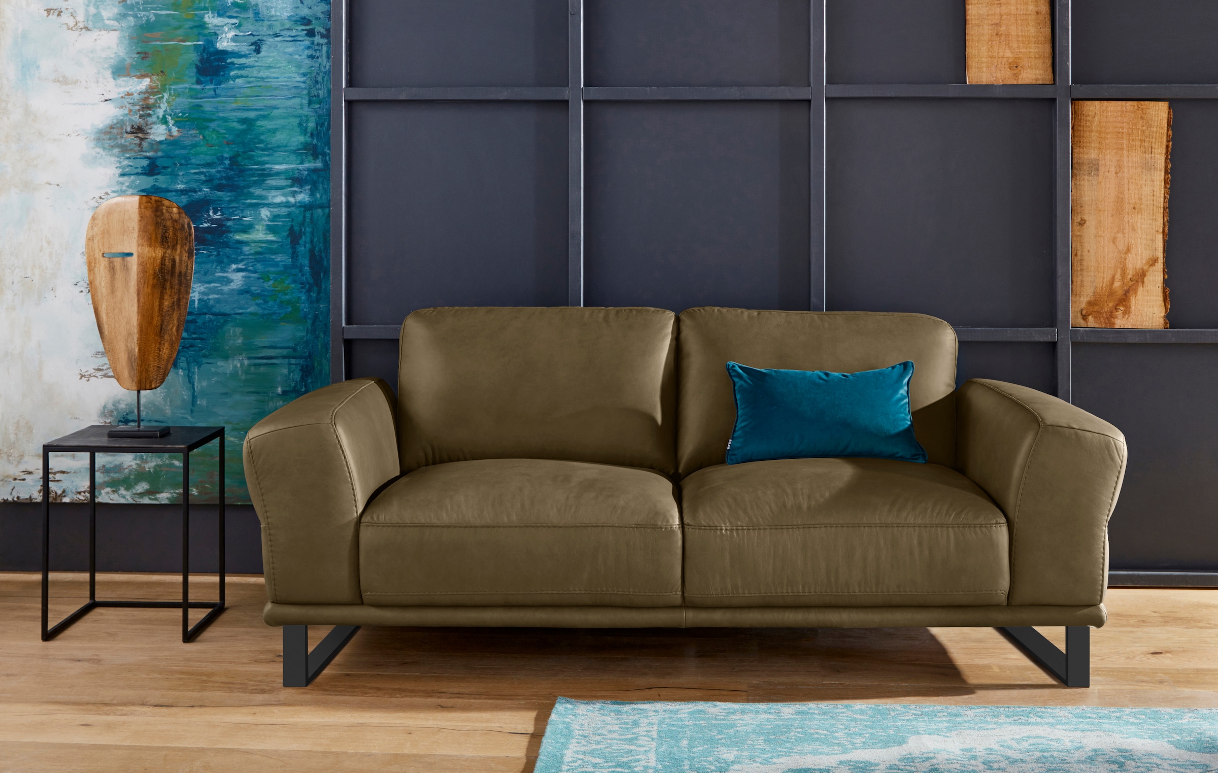 W.SCHILLIG 2-Sitzer "montanaa Designsofa mit erstklassigem Sitzkomfort, Federkern" mit Metallkufen in Schwarz pulverbeschichtet, Breite 192 cm