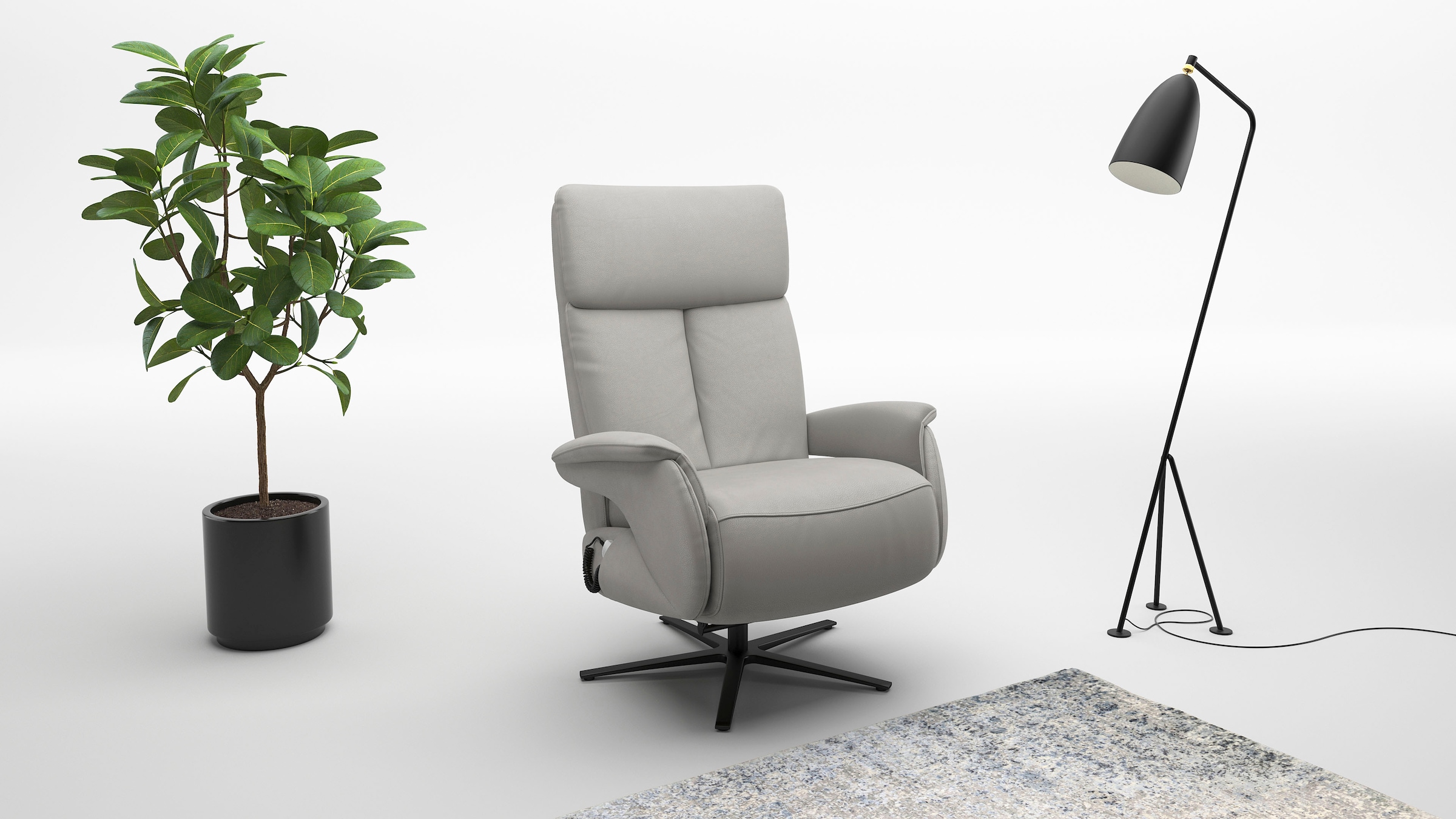 TV-Sessel SIT & MORE, B:86cm H:120cm T:86cm, grau, Sessel, "Triple Seven Xtra large, bis 200kg belastbar, mit Herz-Waage Funktion", inkl. Kopfteil- &