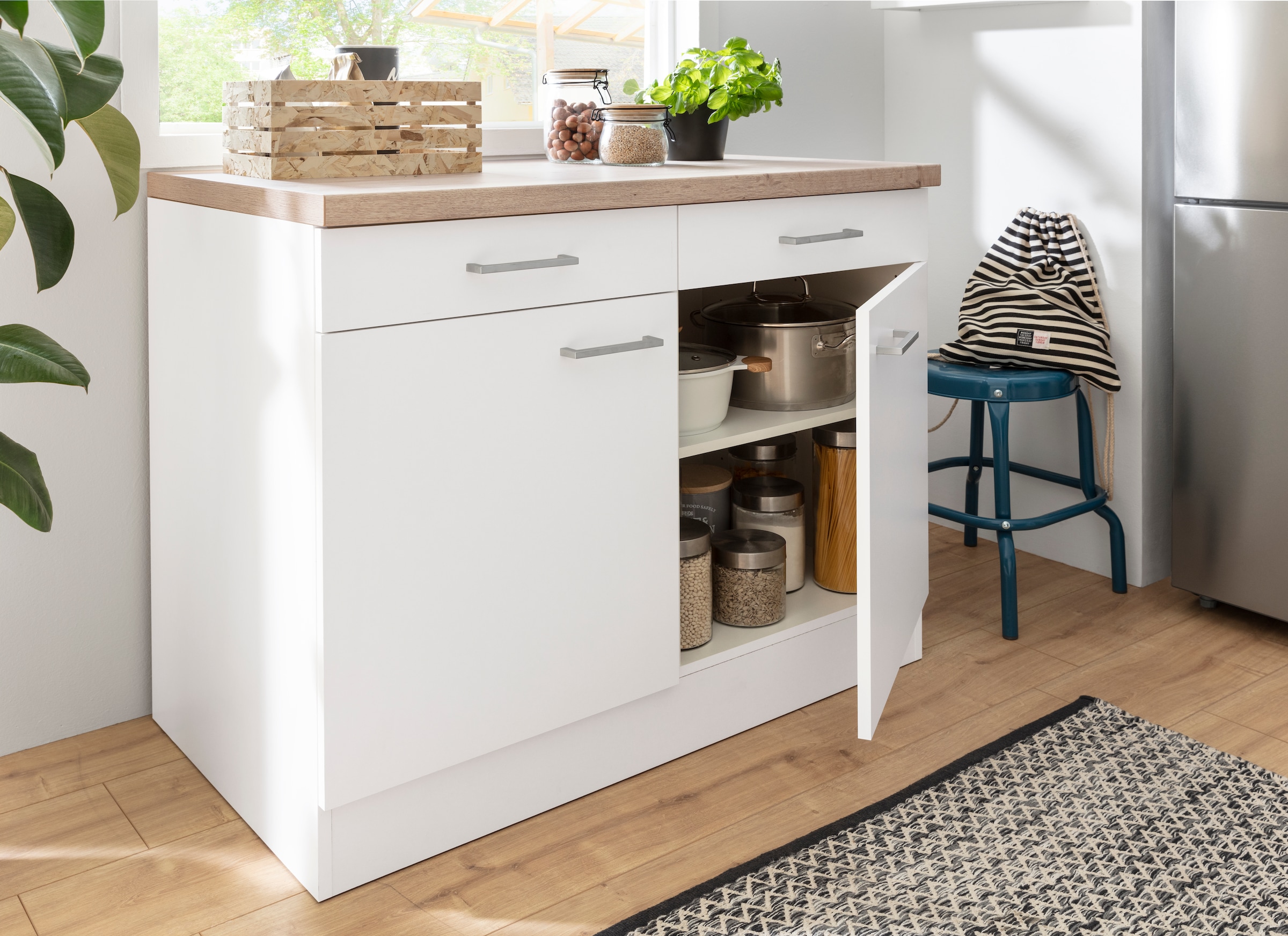 OPTIFIT Unterschrank »Iver«, Breite 100 cm, 2 Türen und 2 Schubkästen, mit 38 mm Arbeitsplatte