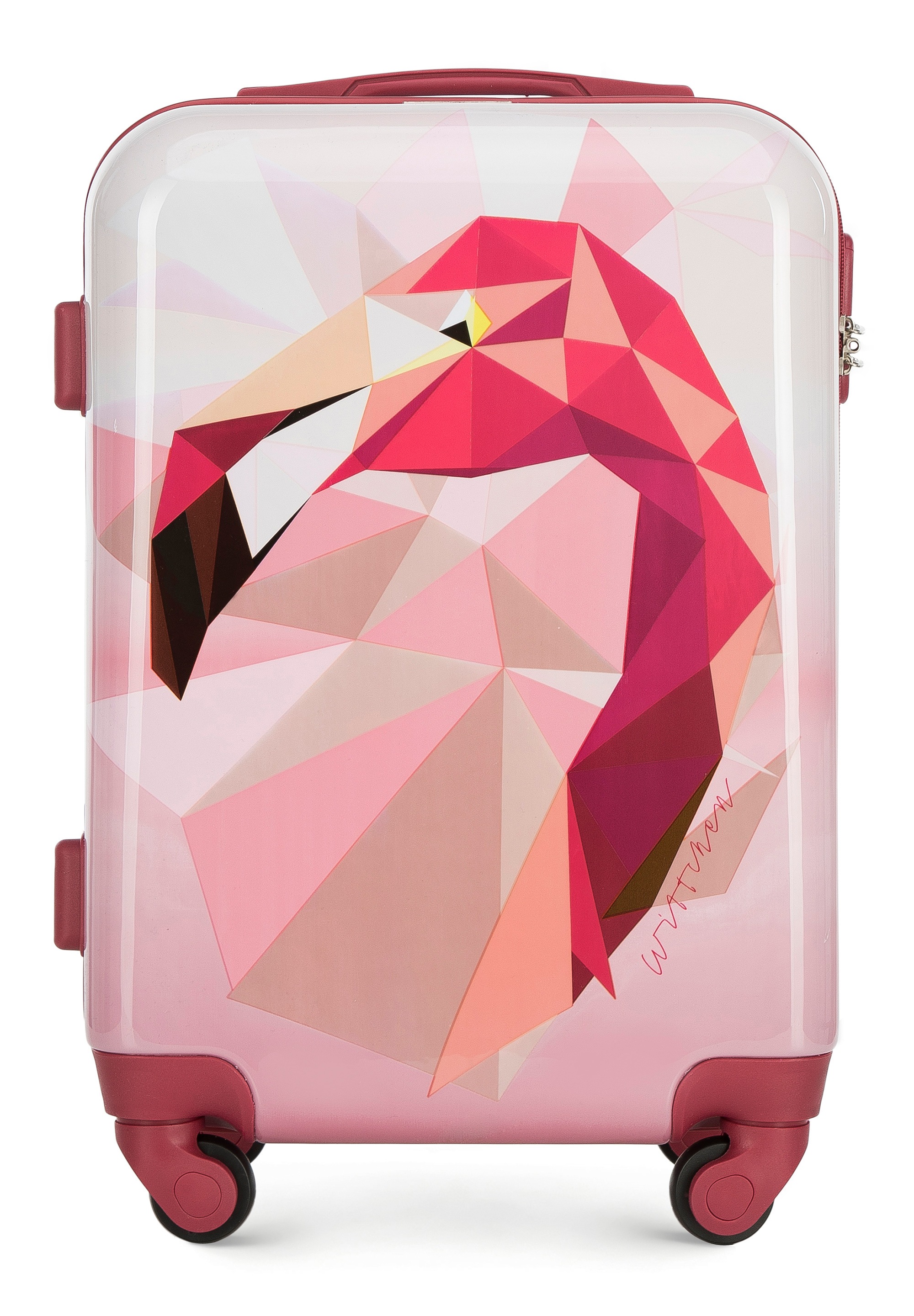 WITTCHEN Handgepäckkoffer "Young", (nein), 4 St. Rollen, Small Pink ABS Hardside Suitcase with Print / WITTCHEN