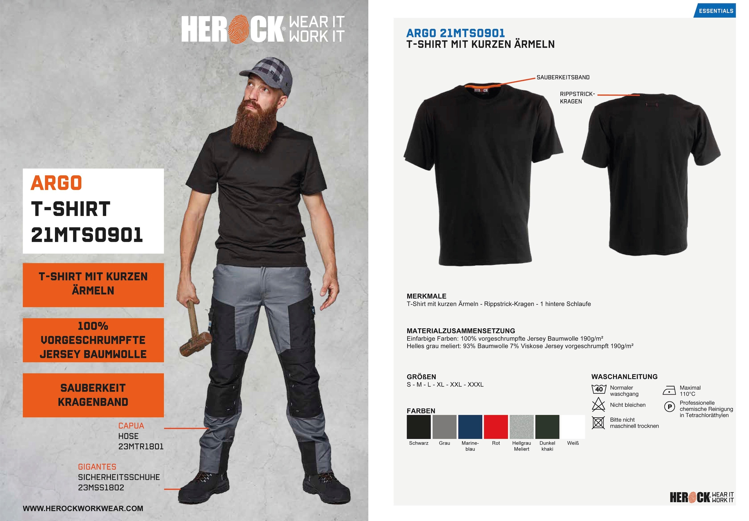 BAUR T-Shirt bestellen Herock Tragegefühl Kurzärmlig«, tlg.), 3 (Spar-Set, | ▷ angenehmes T-Shirt »Argo Kurze Ärmel, mit Rippstrick-Kragen