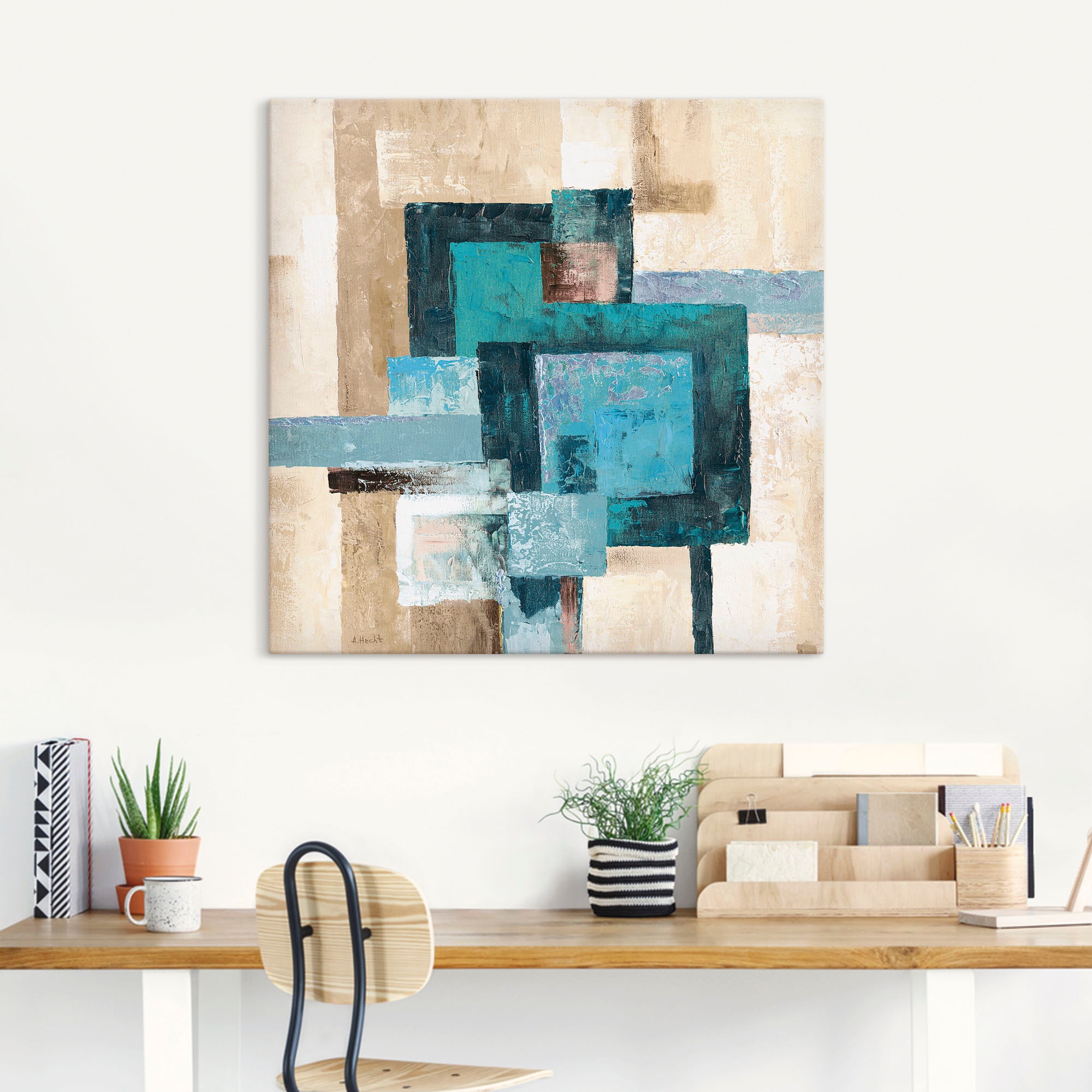 Artland Wandbild »Abstrakte Karos«, Muster, (1 St.), als Leinwandbild, Poster, Wandaufkleber in verschied. Größen