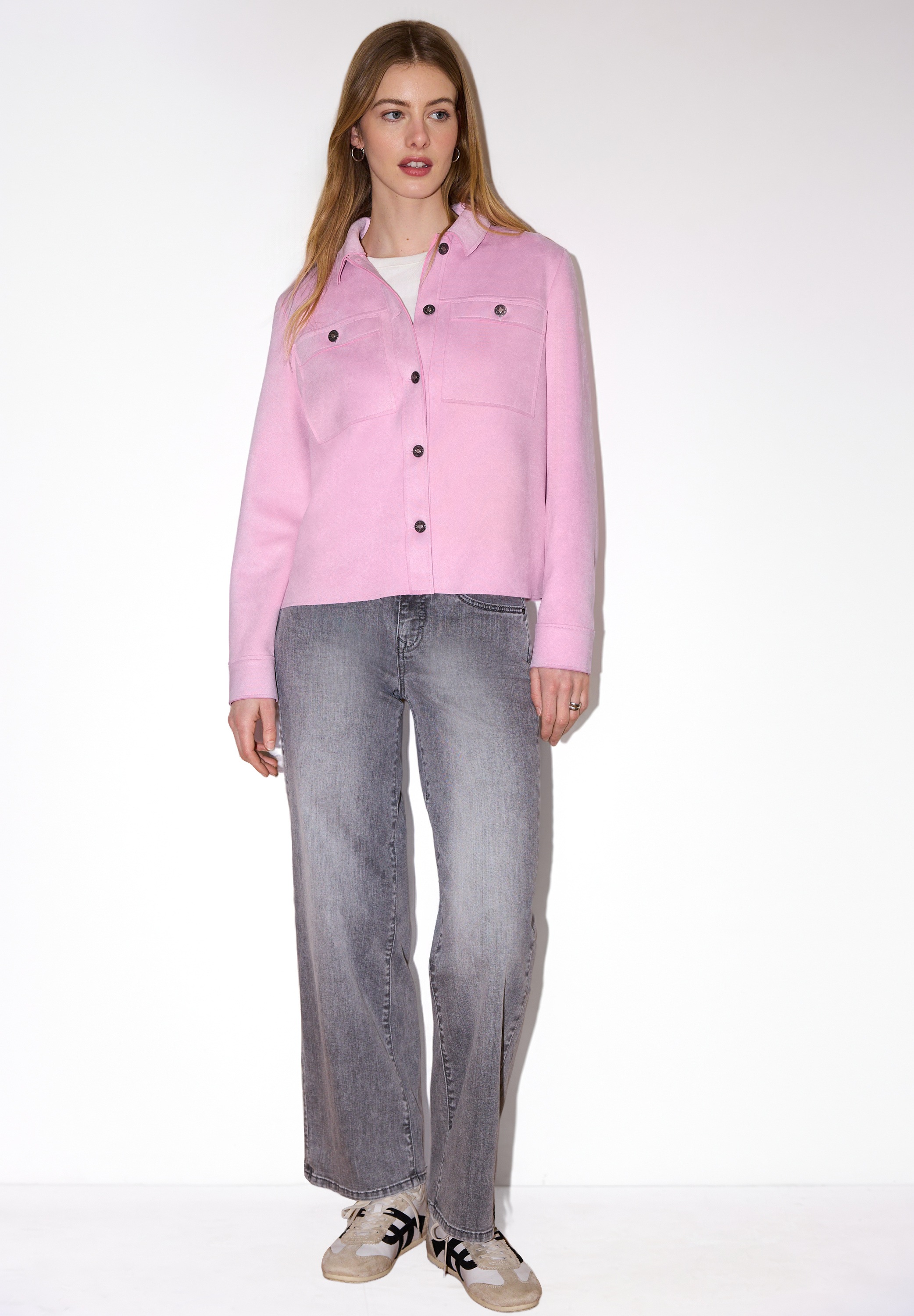 Thumbnail - STREET ONE STUDIO Kurzjacke ohne Kapuze in Velours-Optik