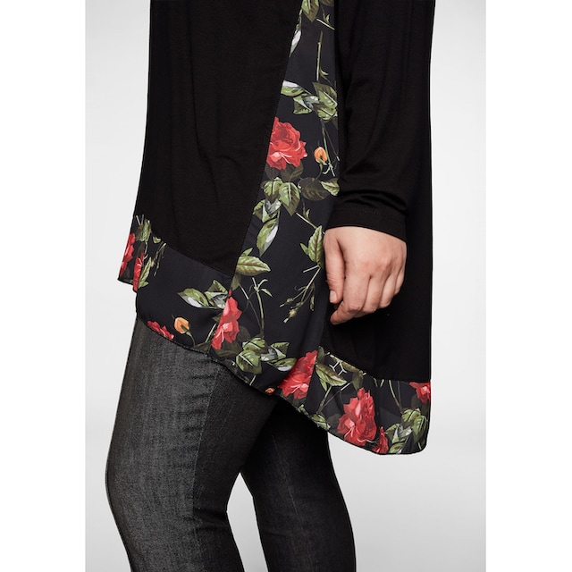 sheego by Joe Browns Longshirt »Große Größen«, mit floral bedruckten  Einsätzen online bestellen | BAUR