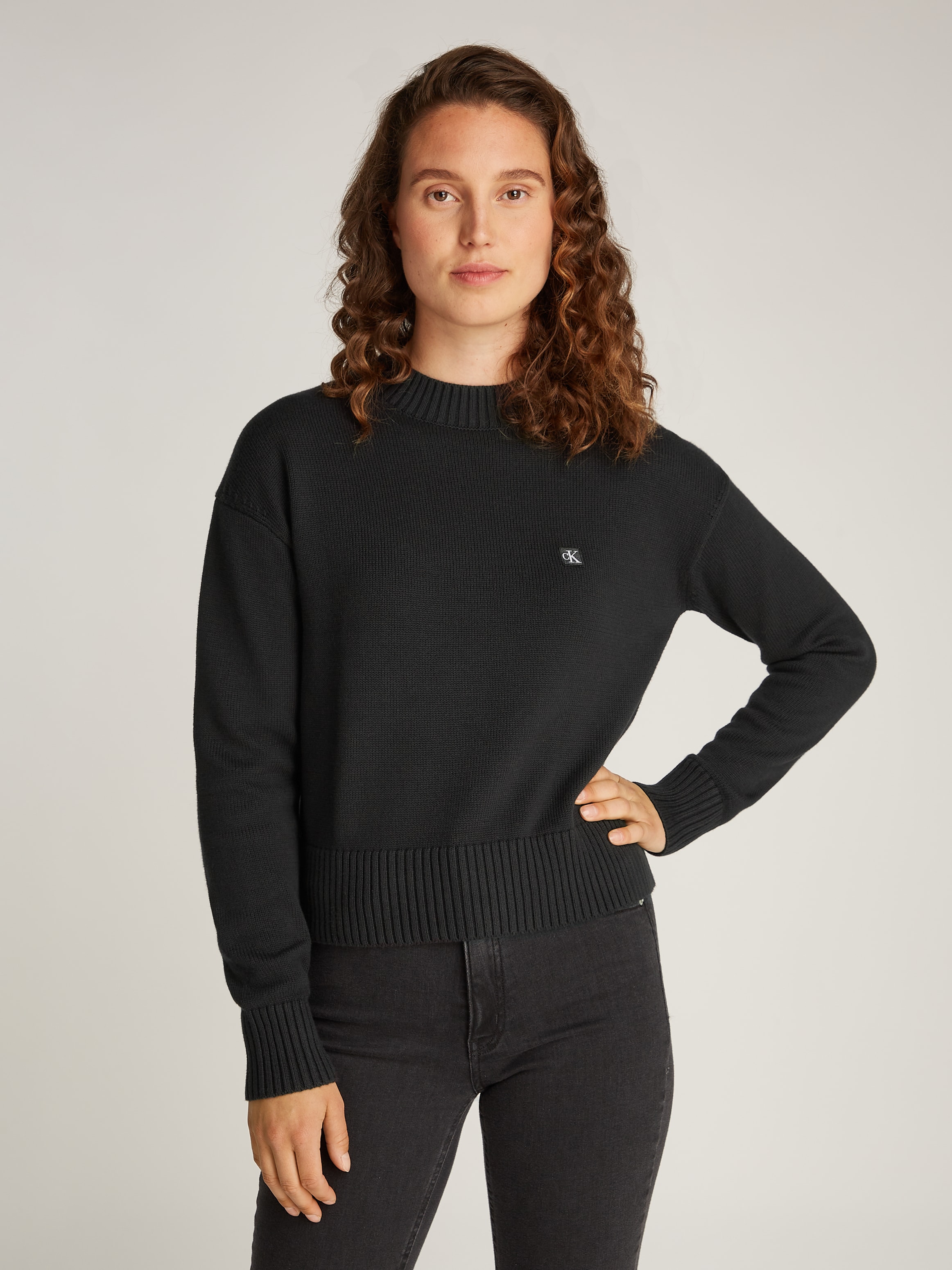 Calvin Klein Jeans Strickpullover "CK EMBRO BADGE SWEATER" günstig online kaufen