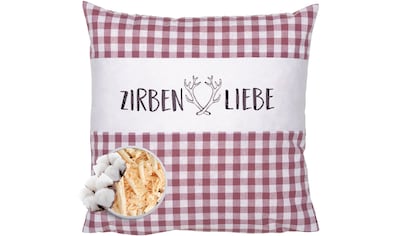 Zirbenkissen »als Geschenk 30x30 in malve Dekokissen Zirbenliebe mit Reißverschluss«,...