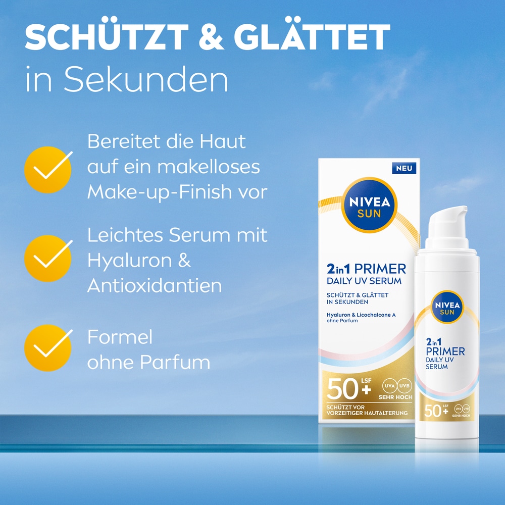 Nivea Sonnenschutzpflege »NIVEA SUN UV Gesicht 2in1 Primer Serum LSF 50+«