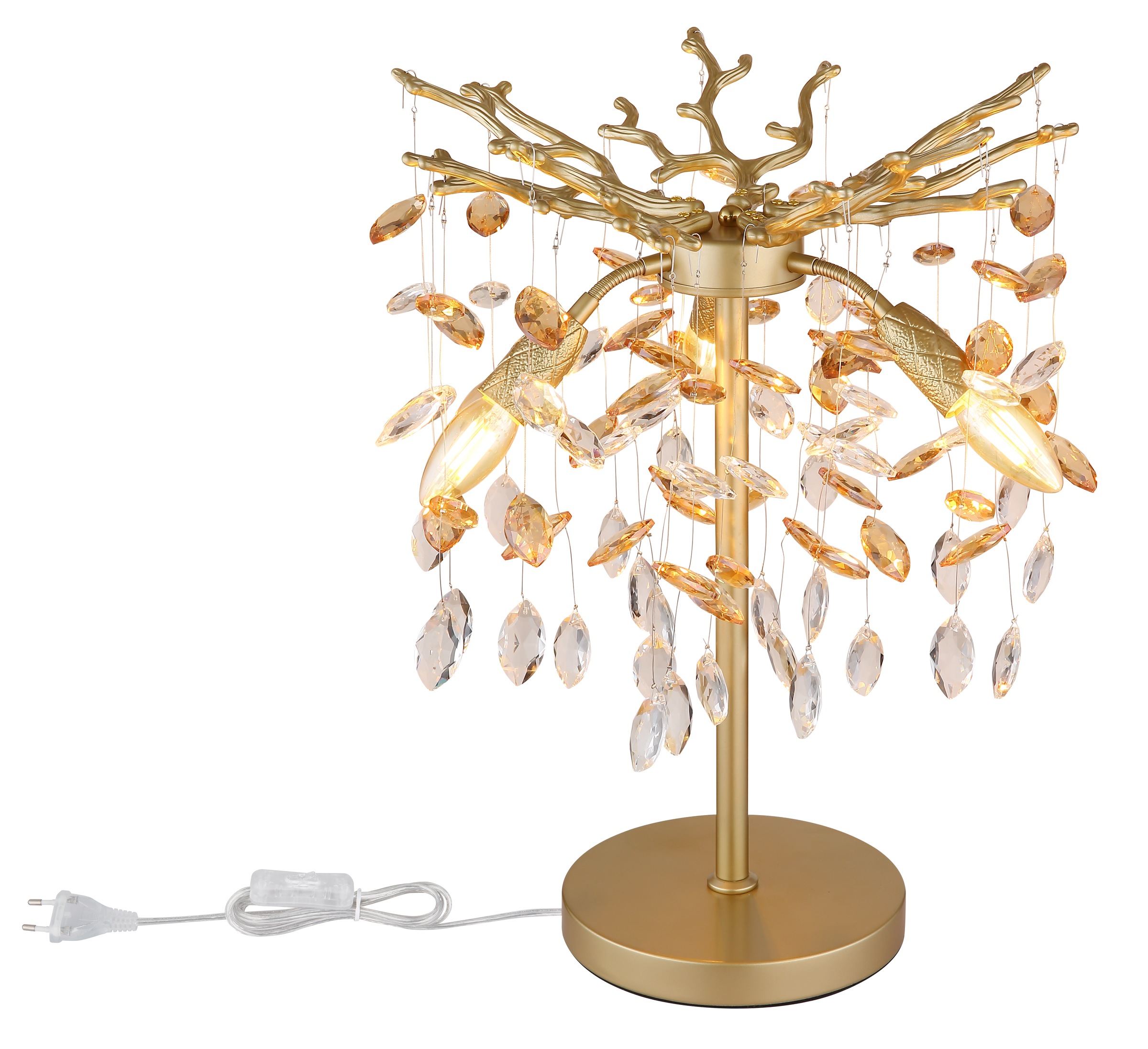 GLOBO LIGHTING Tischleuchte »QUEENA« E14 1 Stk. Tischleuchte mit Glaskristallen, klassisch
