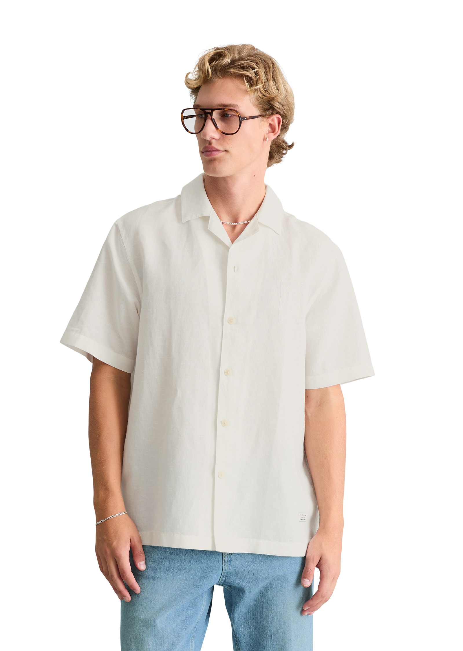 Marc OPolo DENIM Kurzarmhemd "aus Leinen und Bio-Baumwolle"